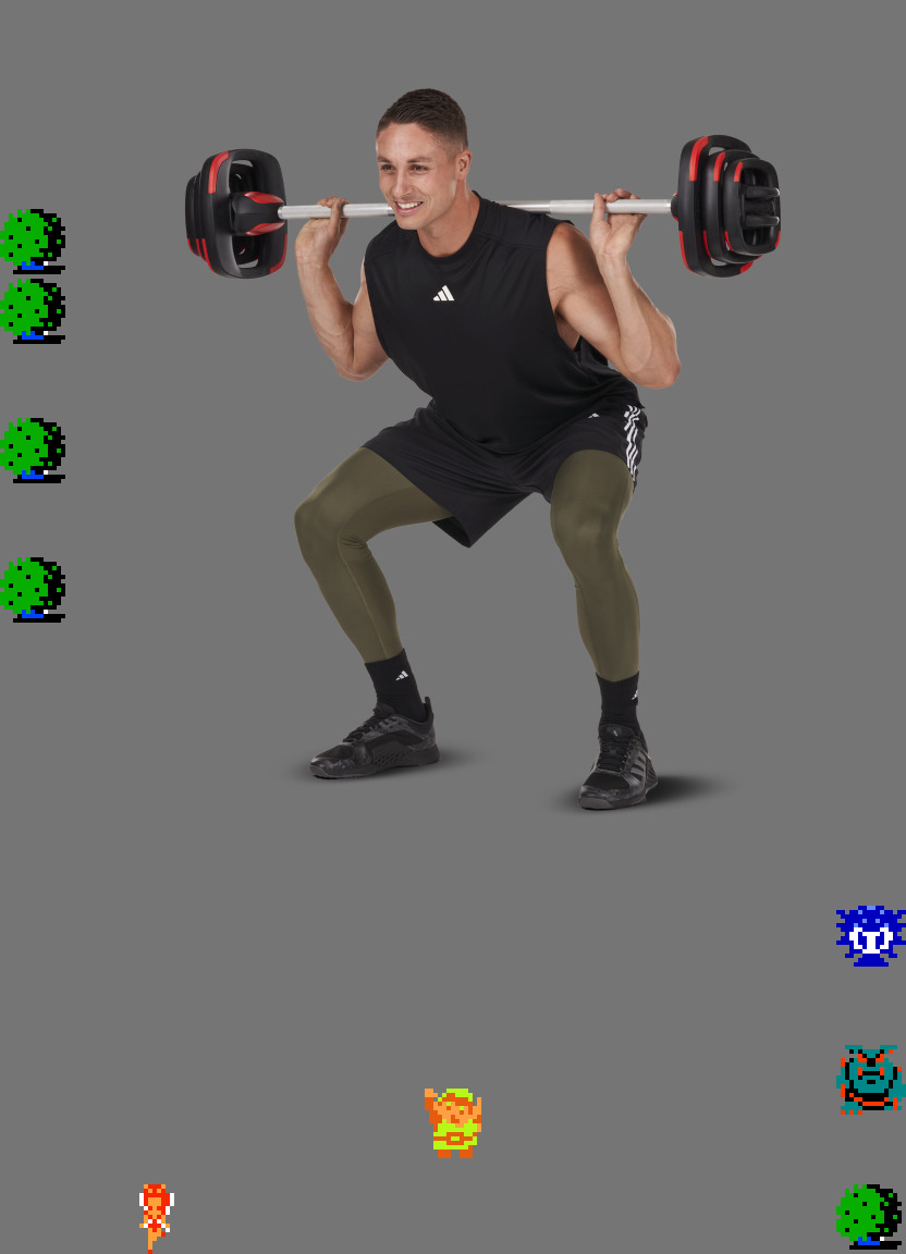 ♬ DOO DOO DOO DOO! ♩ (barbells)