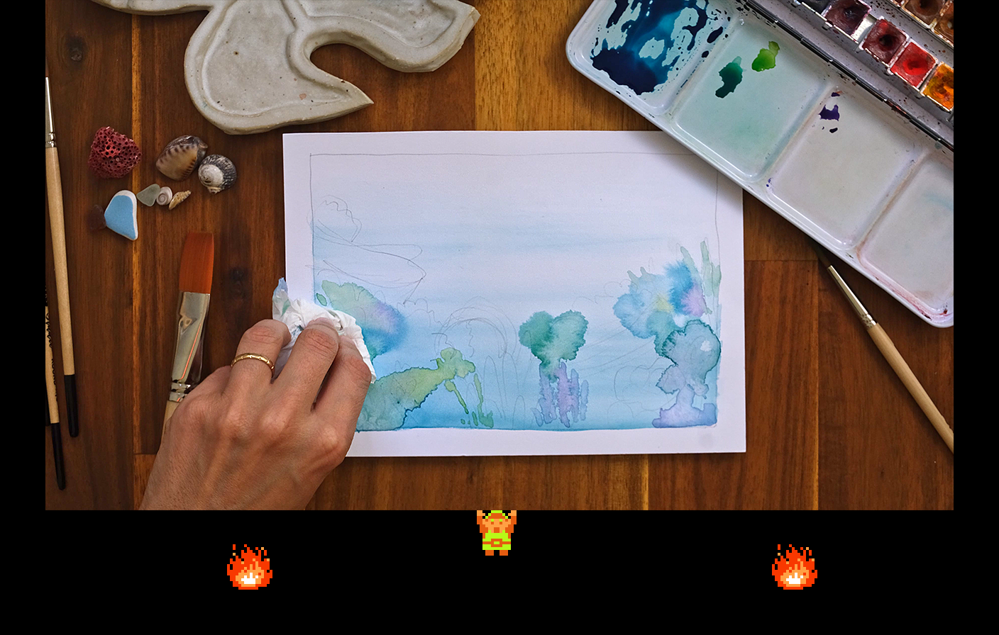 ♬ DOO DOO DOO DOO! ♪ (watercolors)