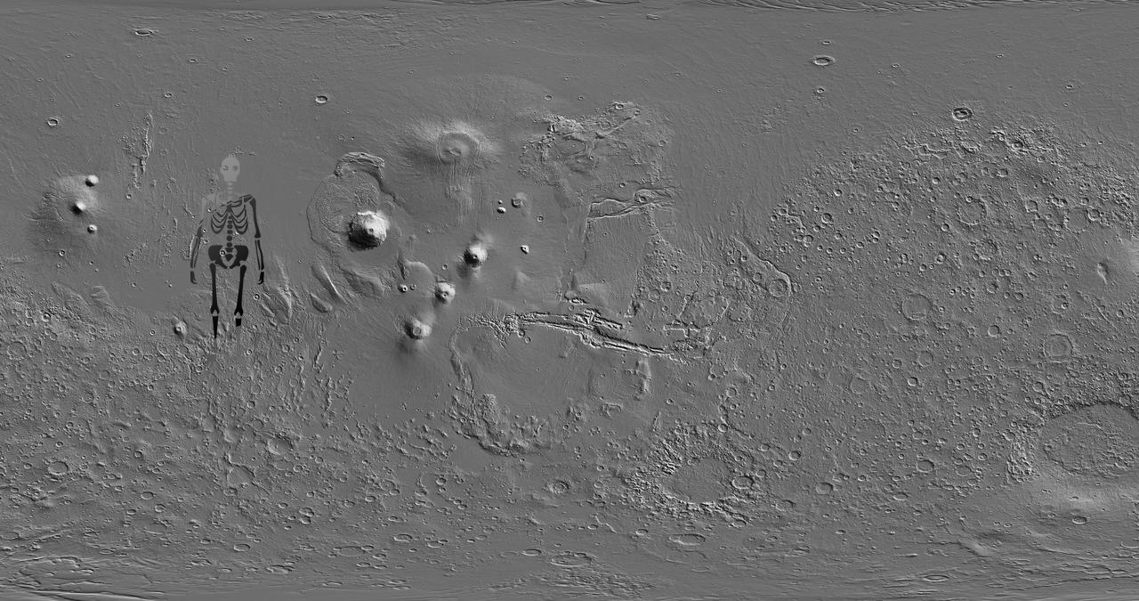 Something Strange + Global View of Mars Topography PIA10132