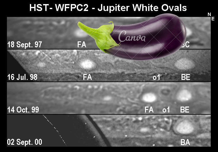 Something Strange @ Oval Storms Merging on Jupiter PIA02823