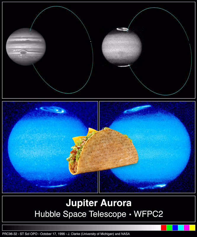 Something Strange @ Hubble Images Reveal Jupiter Auroras. PIA01257