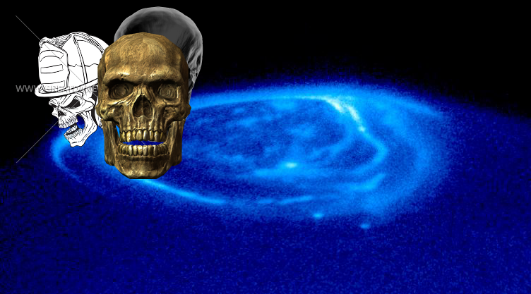 A Mystery, A Mystery, Something Strange + Satellite Footprints Seen in Jupiter Aurora PIA03155