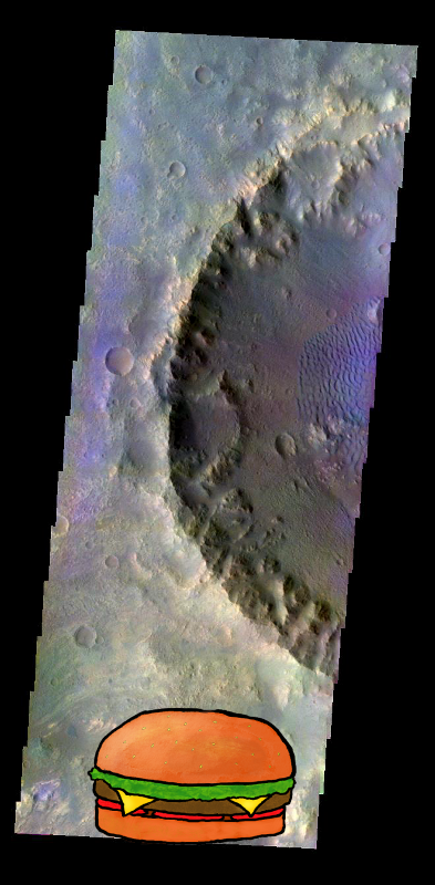 A Mystery + Dune-filled Crater in Color PIA05866