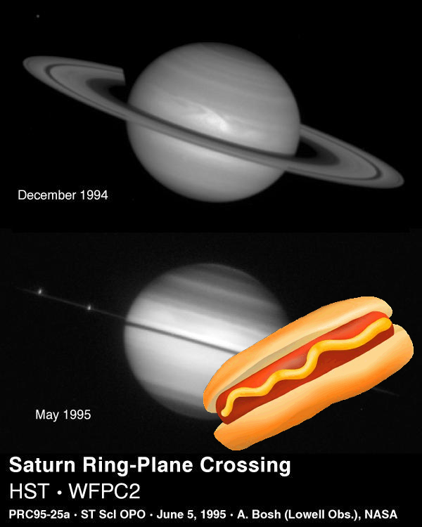 A Mystery @ Saturn Rings Edge-on! PIA01275