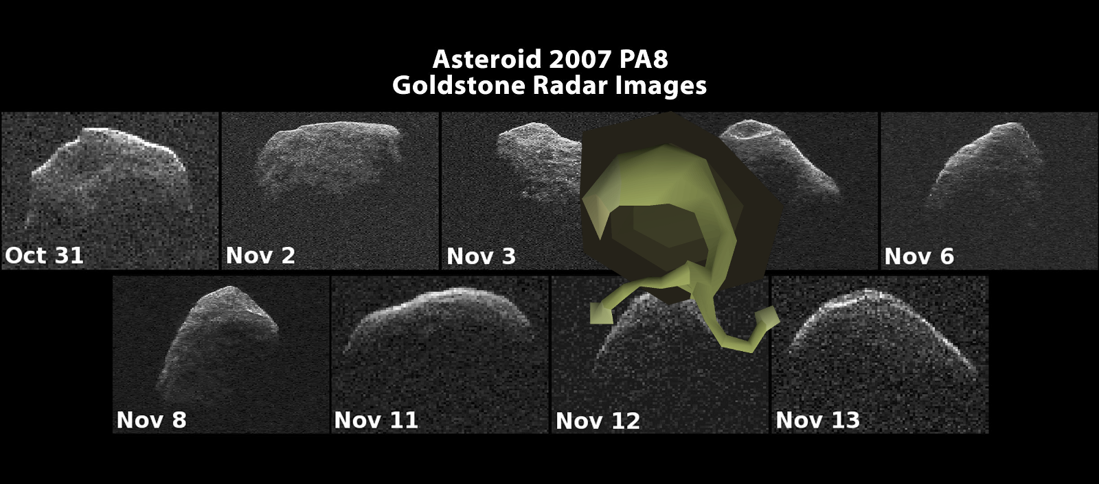 A Mystery – Nine Radar Images of Asteroid PA8 PIA16474