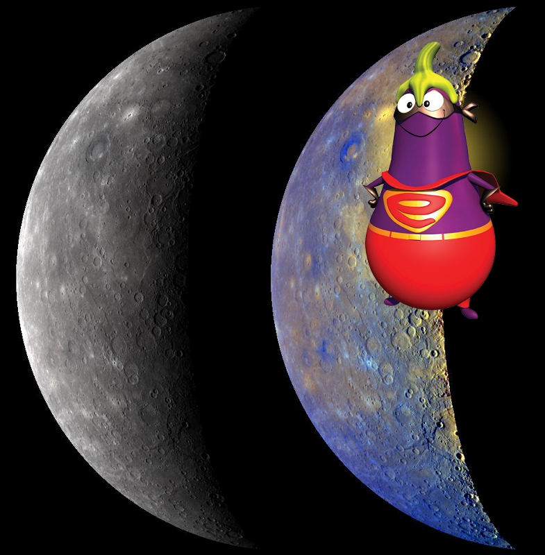 Something Strange – Mercury in True and Enhanced Color. PIA12371