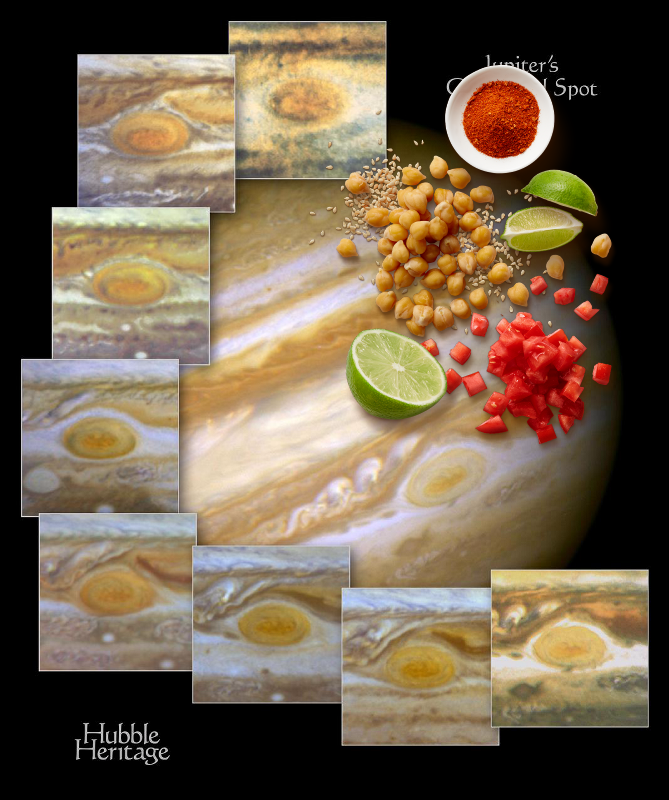 An Unexpected Discovery @ Hubble Views Ancient Storm in the Atmosphere of Jupiter - Montage. PIA01593