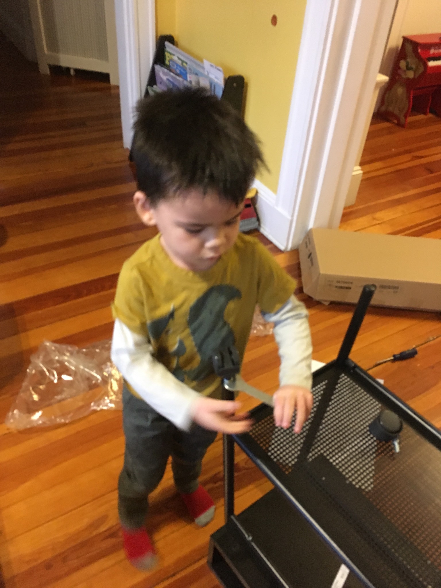 He was dying to use the IKEA hex wrench. Turns it's a bit frustrating.