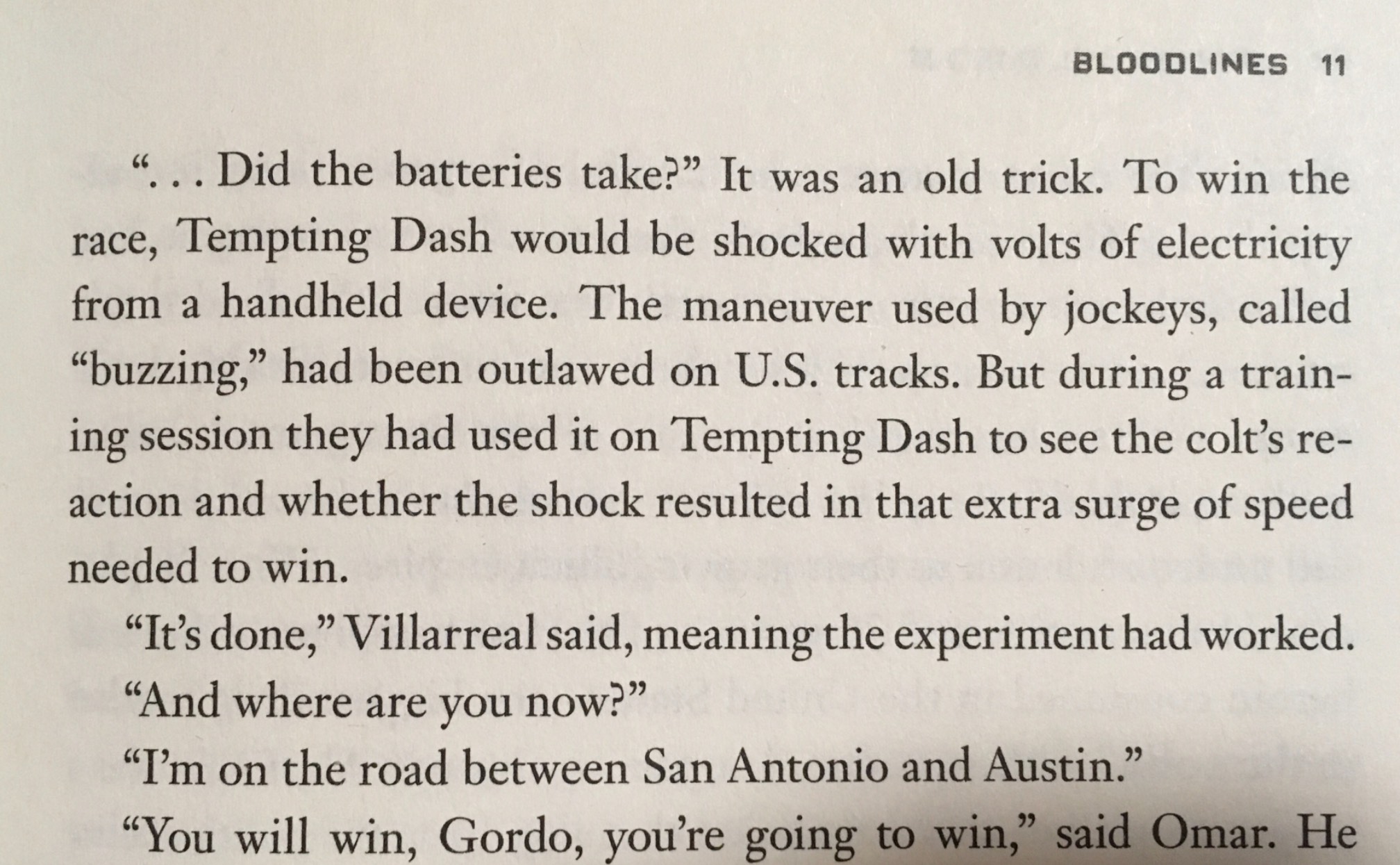 I think sports are bad for everyone.“. . . Did the batteries take?” It was an old tr