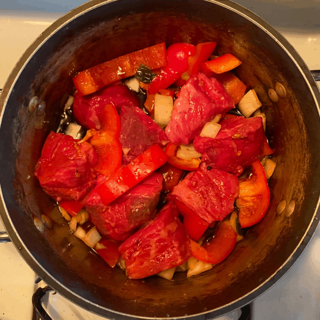 The ol’ beef boiled in soy sauce. It’s really good cold.