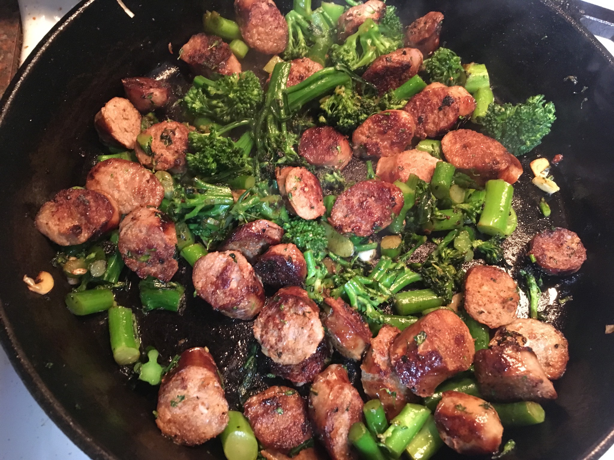 Sausages with stuff: A real recipe found in a cookbook. It is legitimately good. 