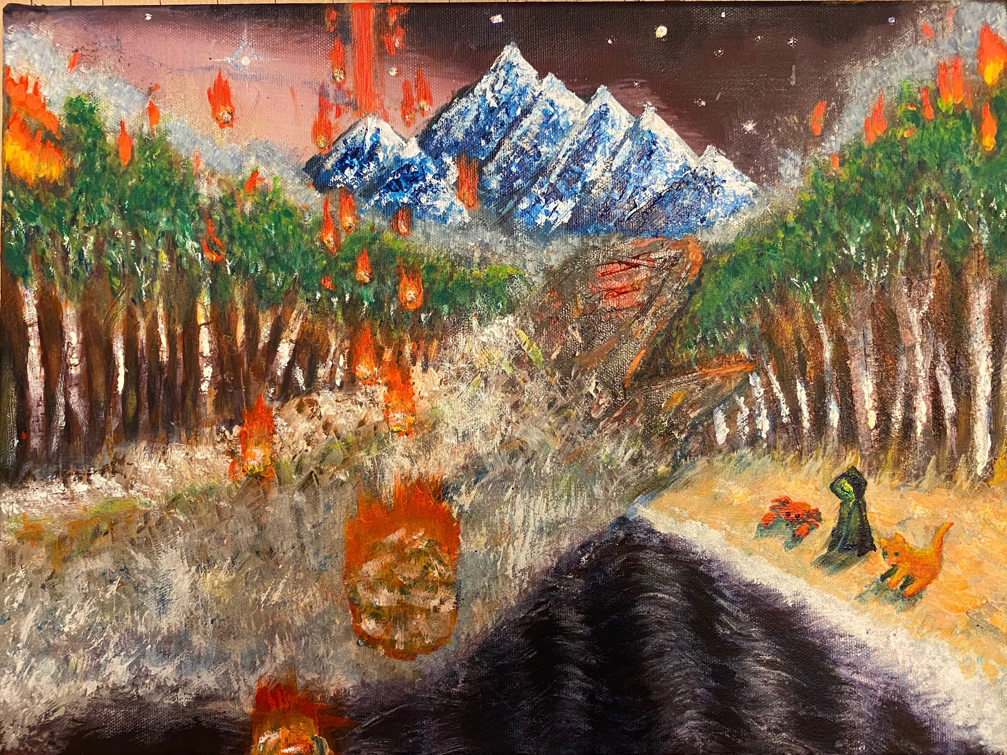 I tried to add roughness to the mountains and tephra and more texture in general, without worrying t