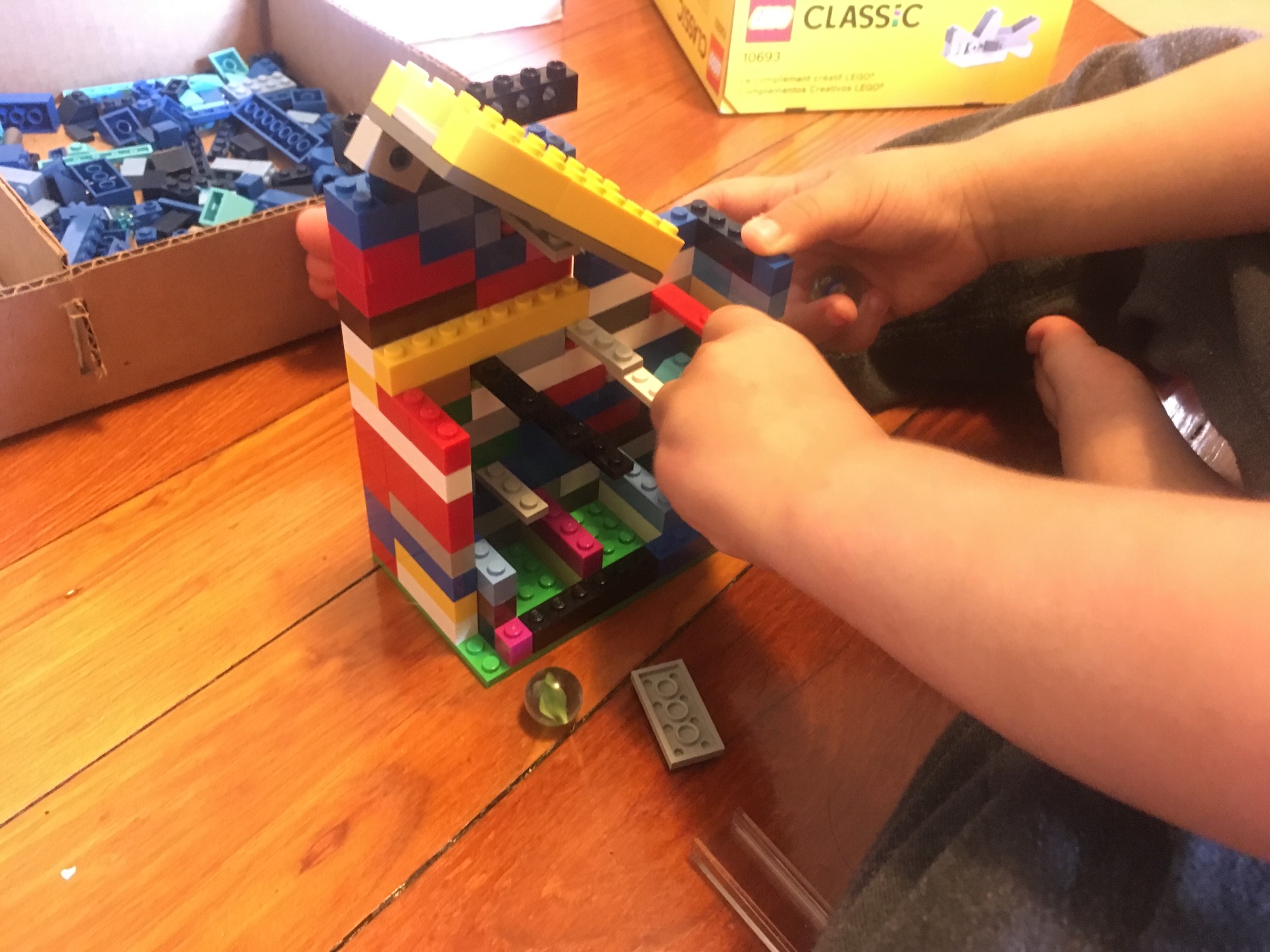 Here is a marble run we built this weekend.