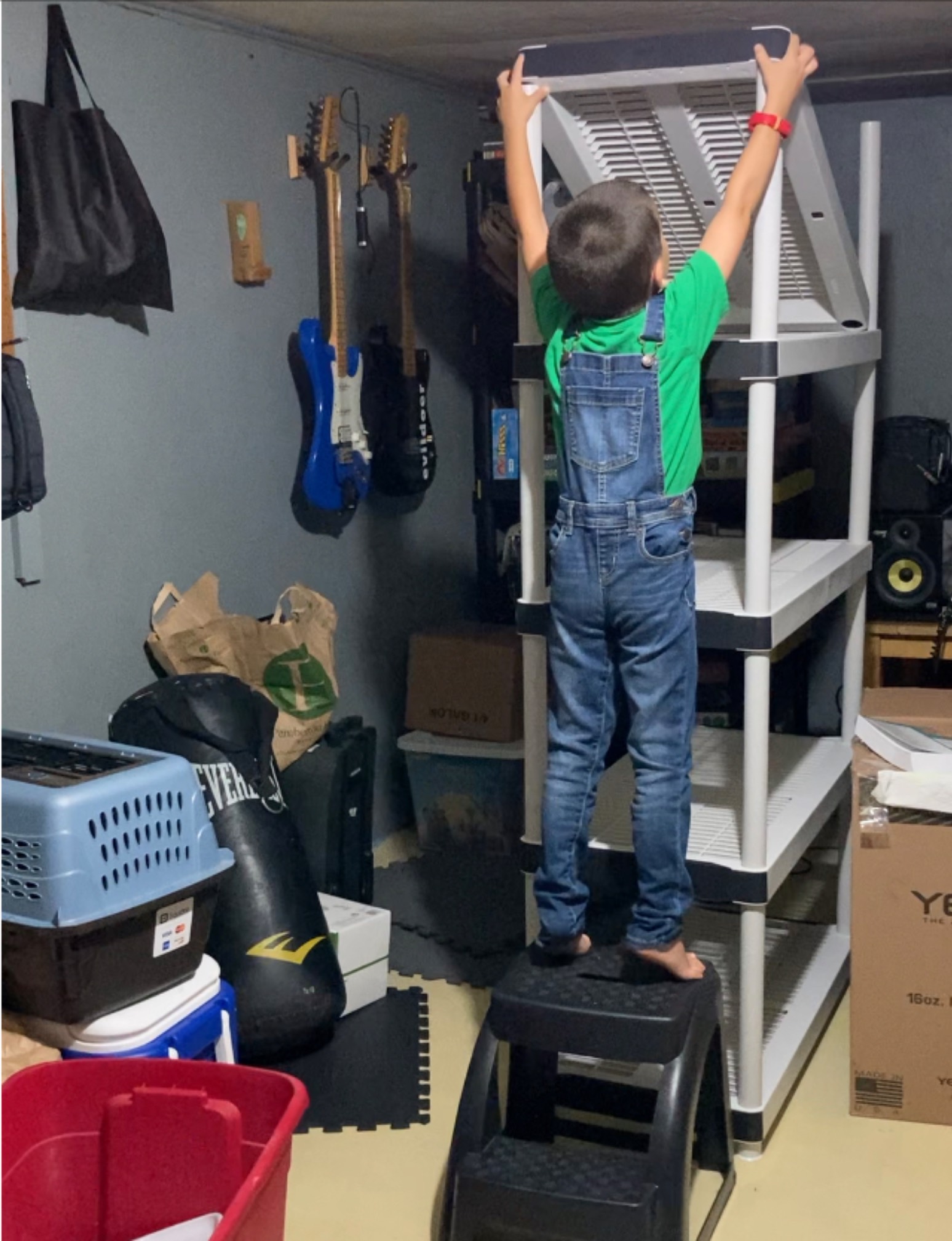 The guy put together the latest couple of storage shelves. I was going to stop getting these light p
