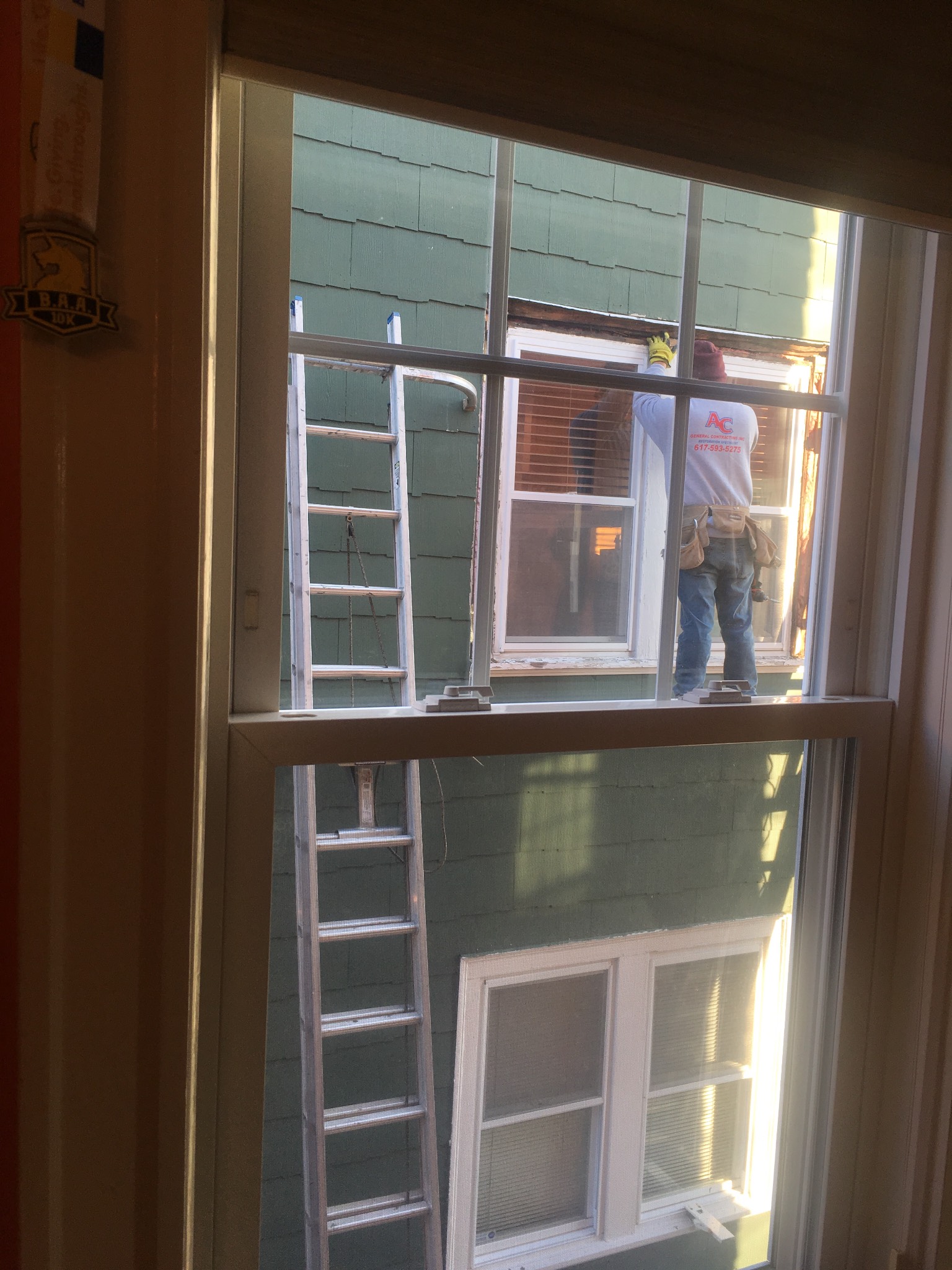 A really in-your-face reminder that we need to get our windows replaced at some point!