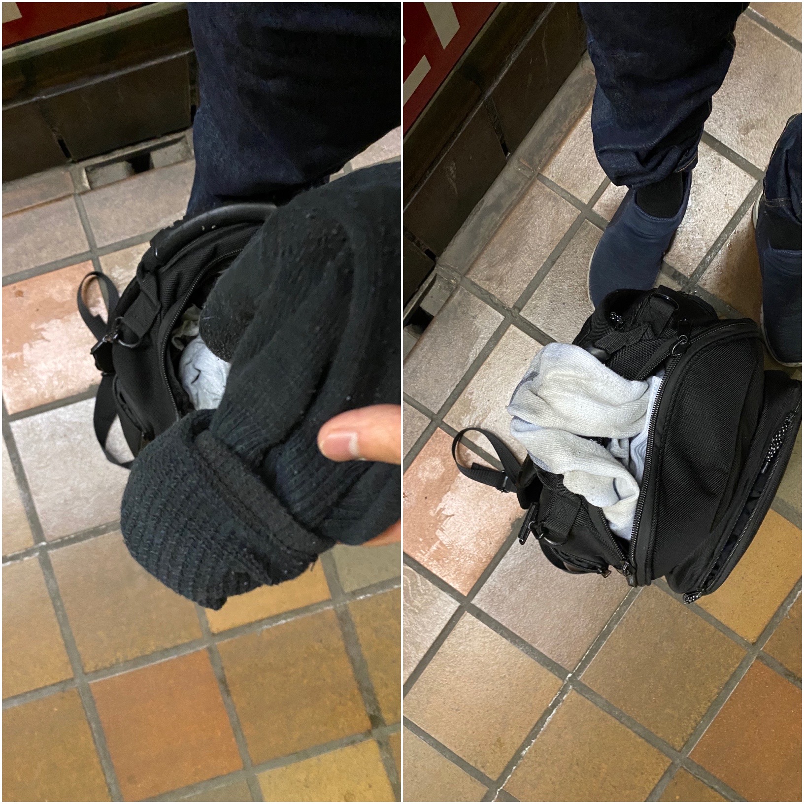 I tried to avoid submerging my feet in the slush to such a depth that the cloth part of my shoe (whi