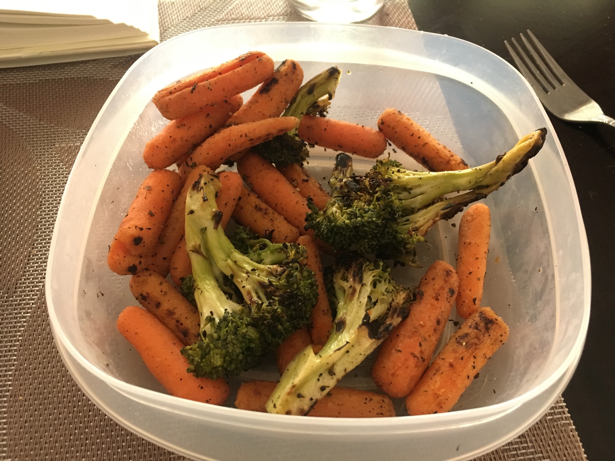 Cold vegetables grilled several days ago are surprisingly good!