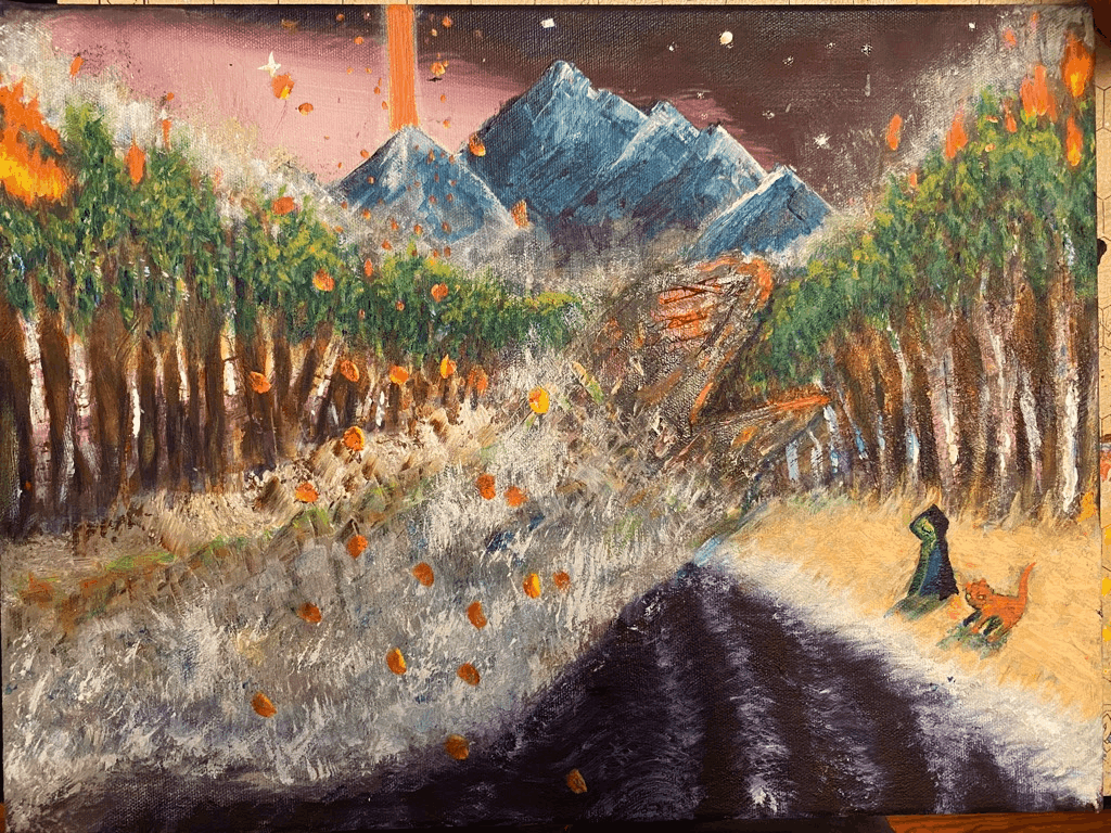 I tried a bunch of ways of painting embers. Realized that orbs aren’t the right way to represent the