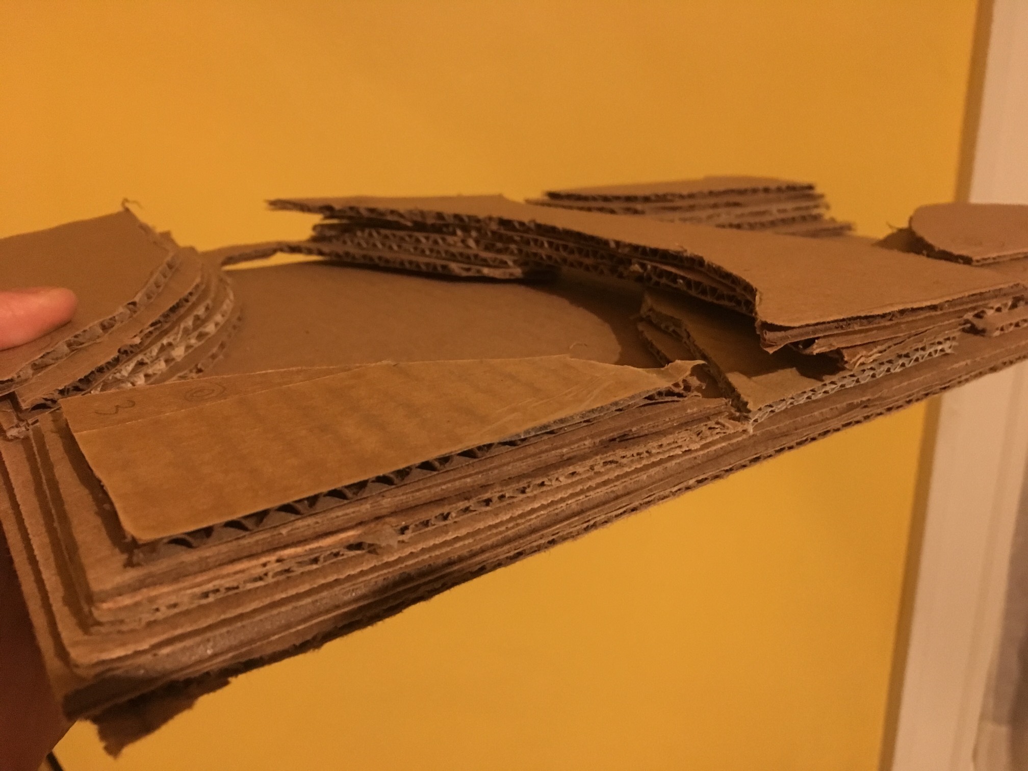I don't think this cardboard layers project is gonna blow anyone away, but there is progress, which 