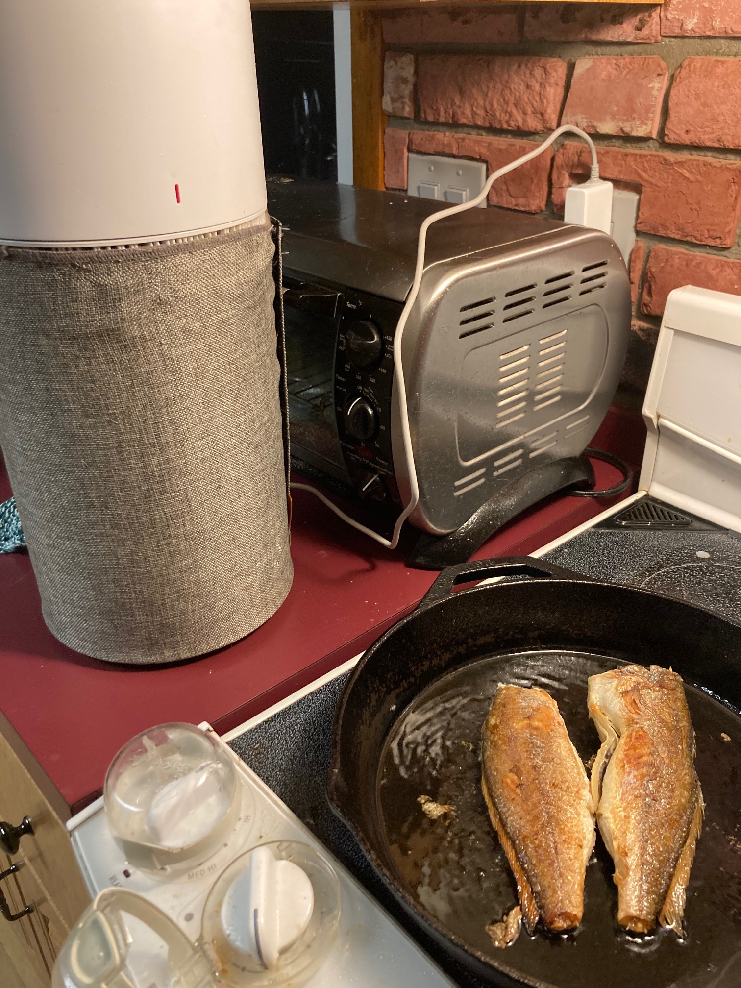 My substitute for having a real hood is putting the air purifier right next to the stove. It does wo