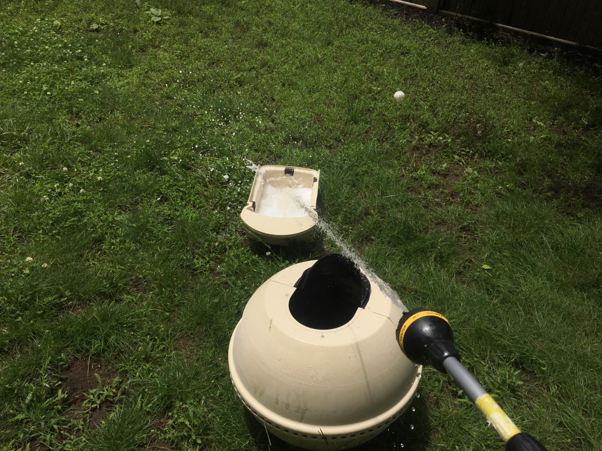 We washed out the Litter Robot for the first time. We've had it five years; prooobably should've don