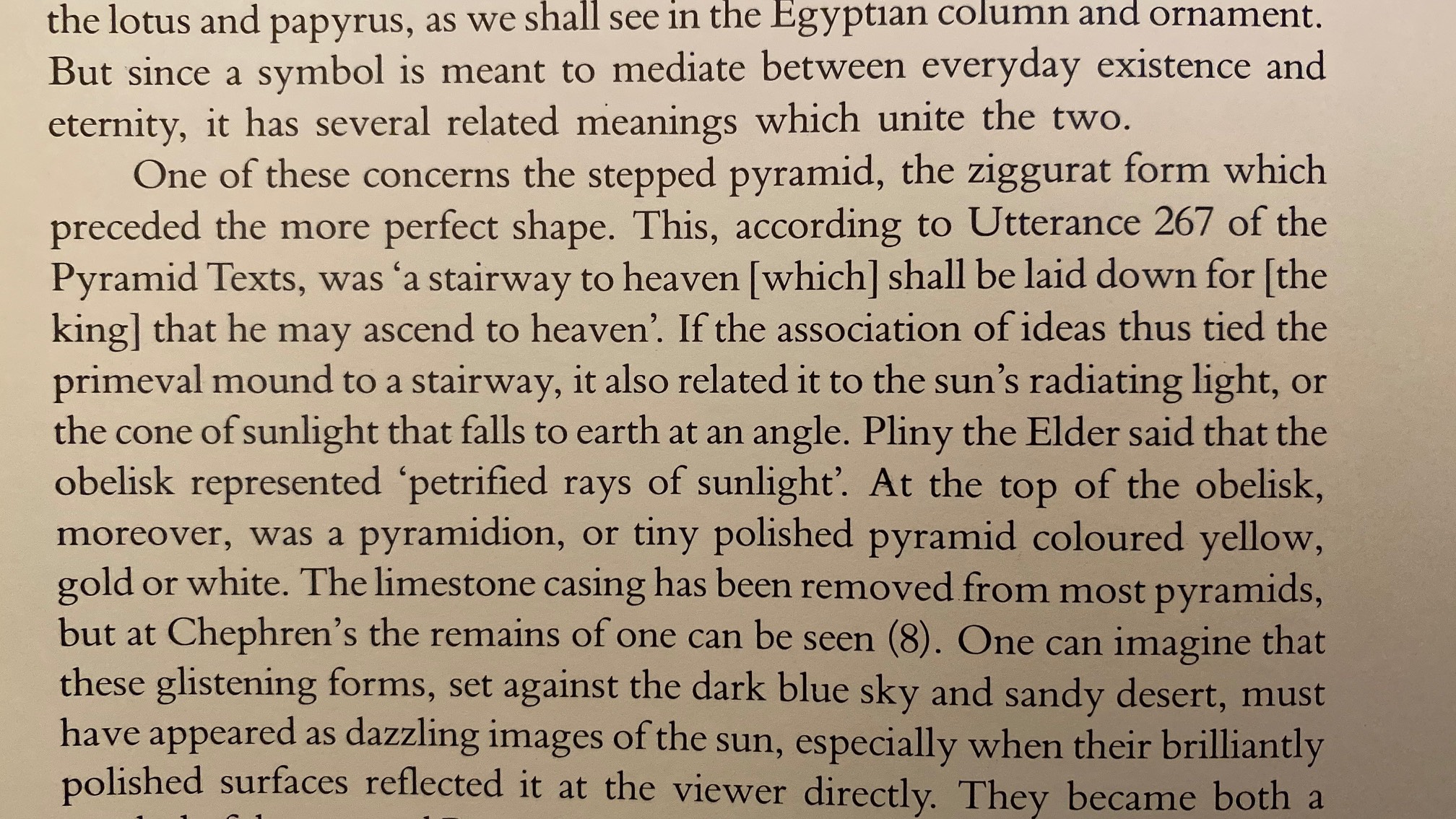 From Jencks’s Symbolic Architecture:<br><blockquote>One of these concerns the stepped pyramid, the z