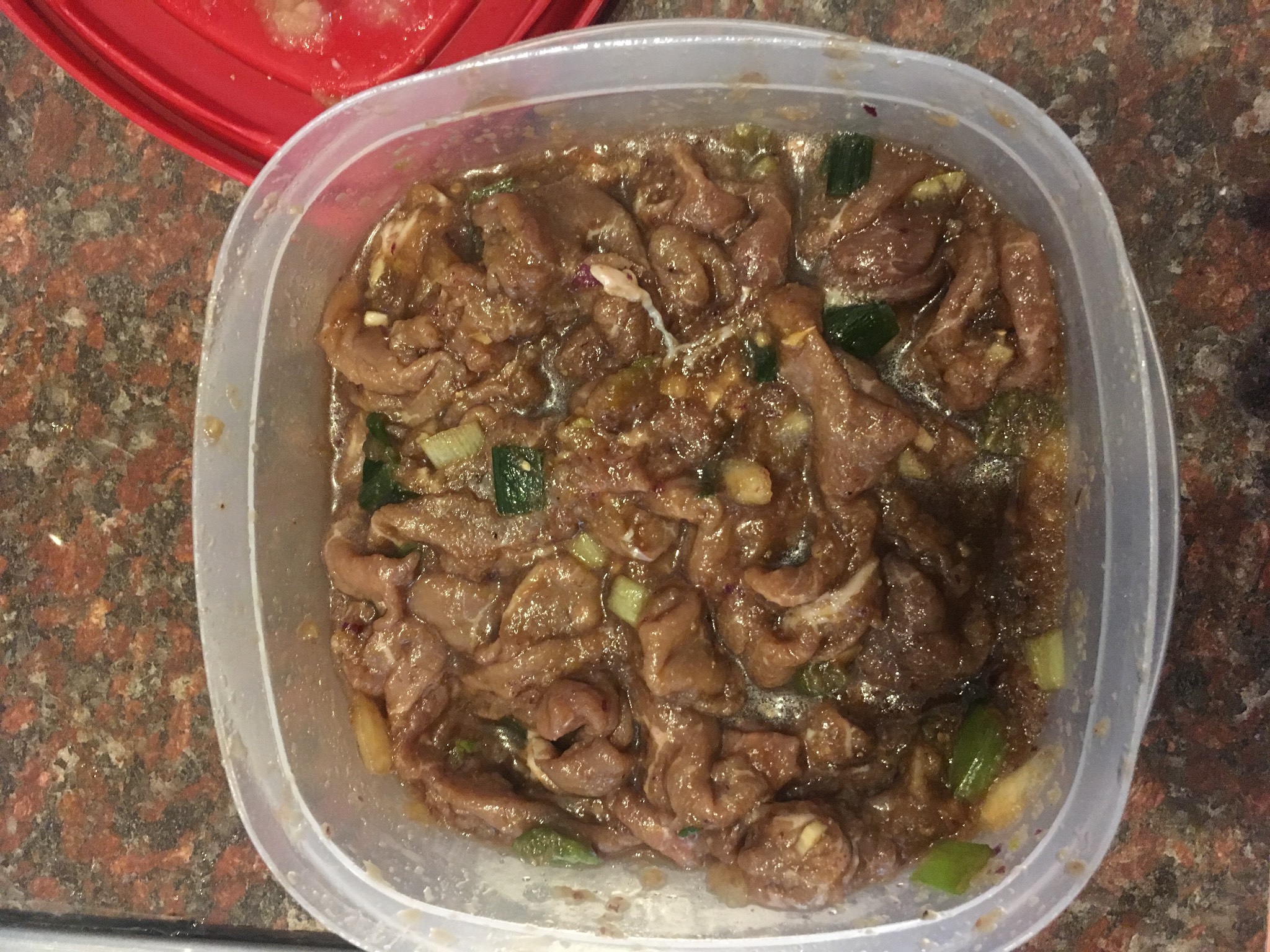 Bulgogi is marinating for either tomorrow or tonight.