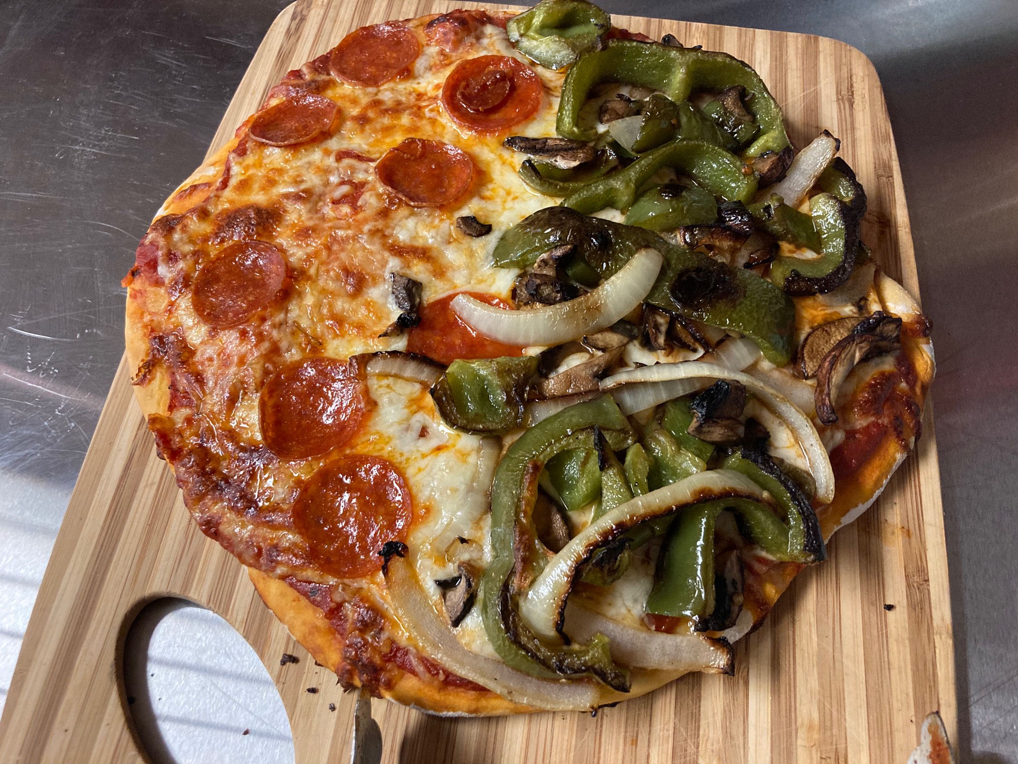 Maybe there’s a little too much on this pizza.