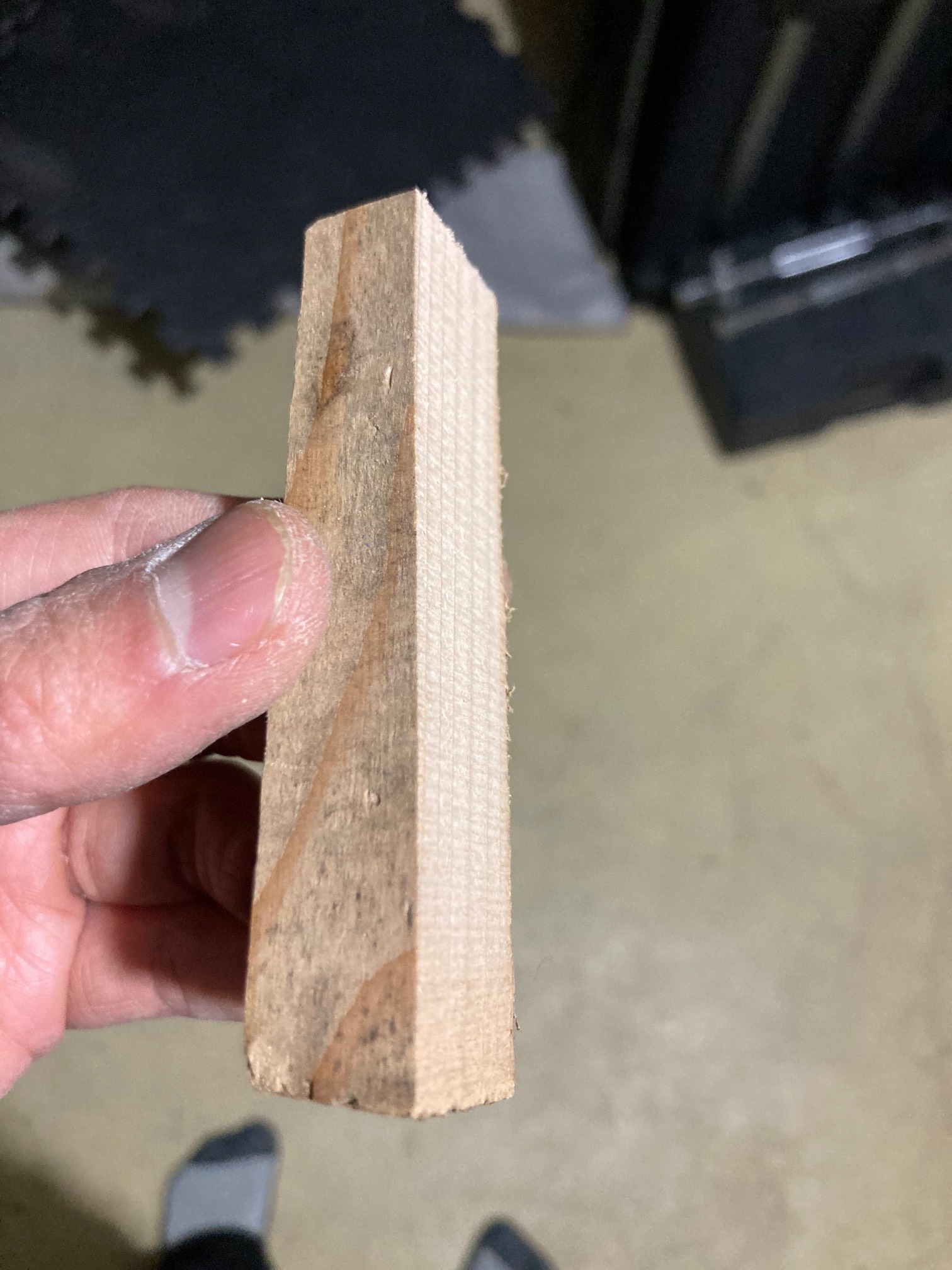 The good news is that I got the bandsaw blade aligned and tense enough that I was able to make a str