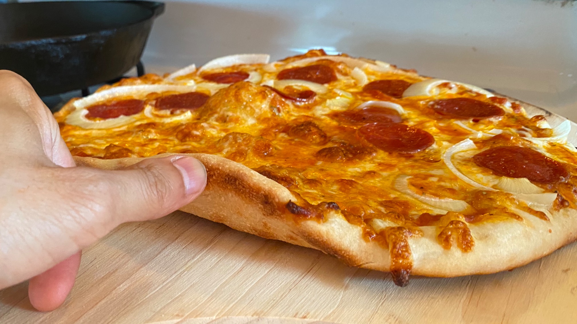 Finally, not too hot for making pizza today.