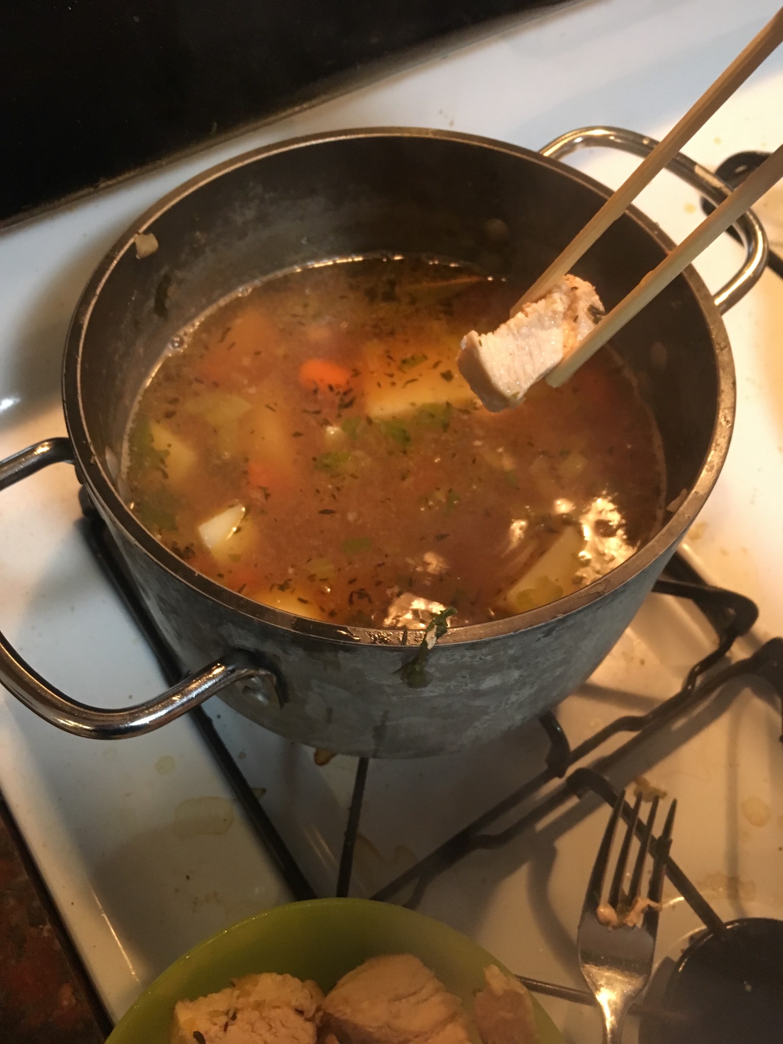 Didn't read recipe well and put chicken cubes back into the liquid. Had to do this 70 times to corre