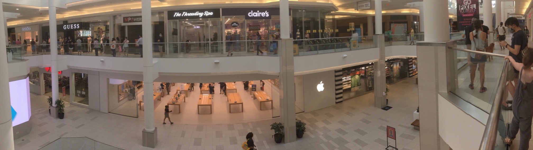 This is a third of the COVID testing line at the mall.