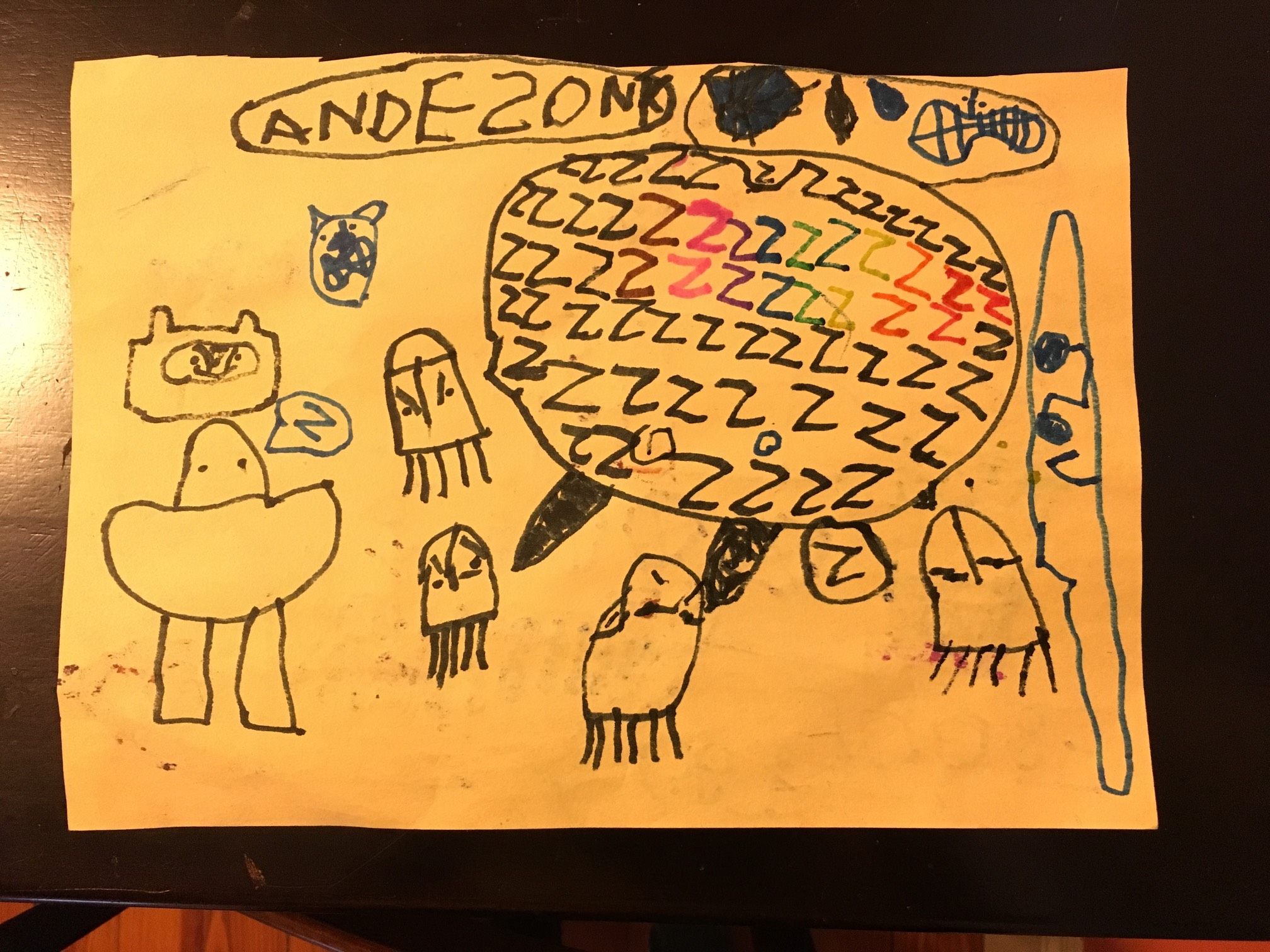 There's a lot going on here, but I especially am into the rainbow Zs.