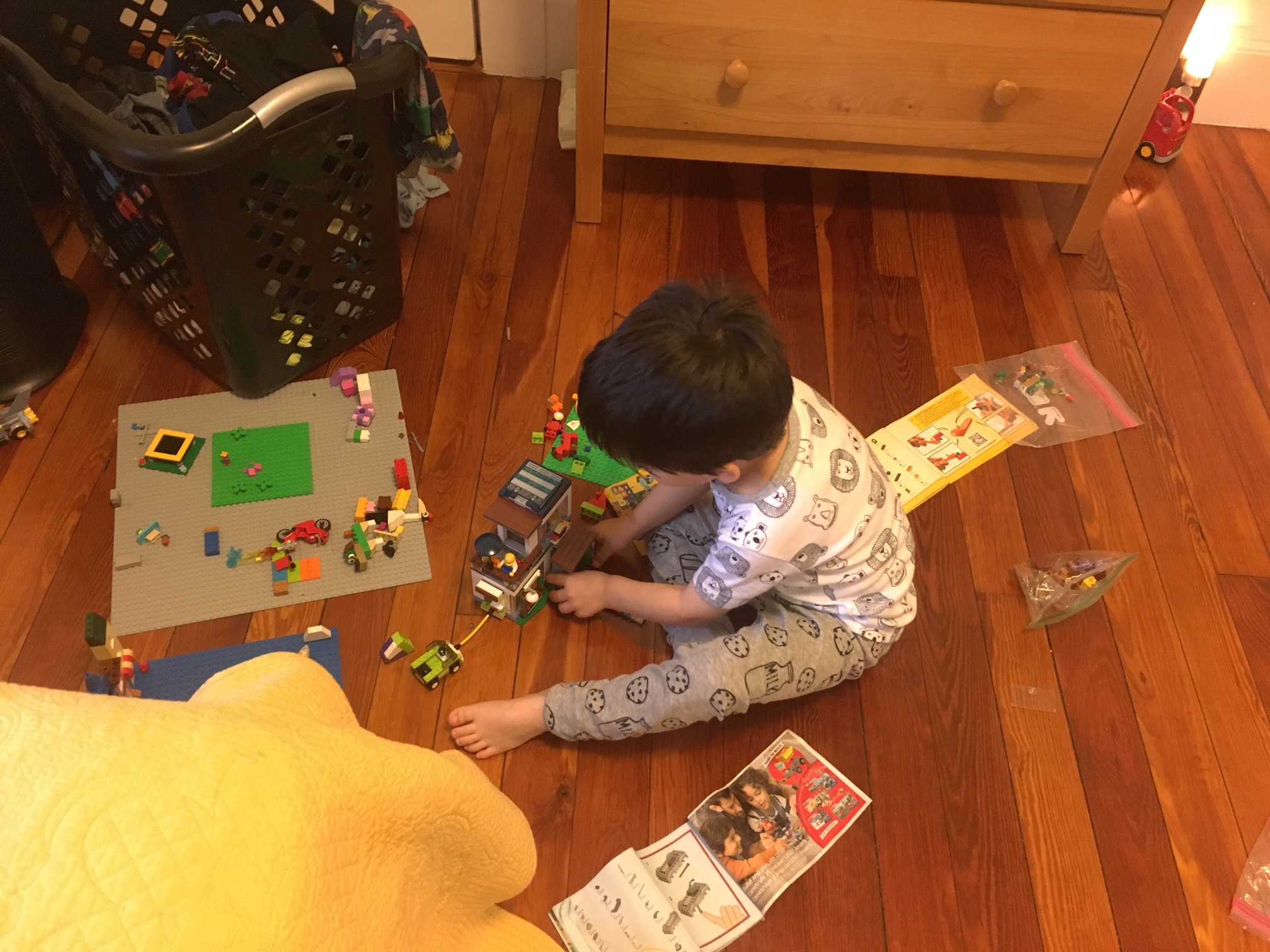 He has been Lego-ing since 6 AM. I need to be like this about my own projects. 