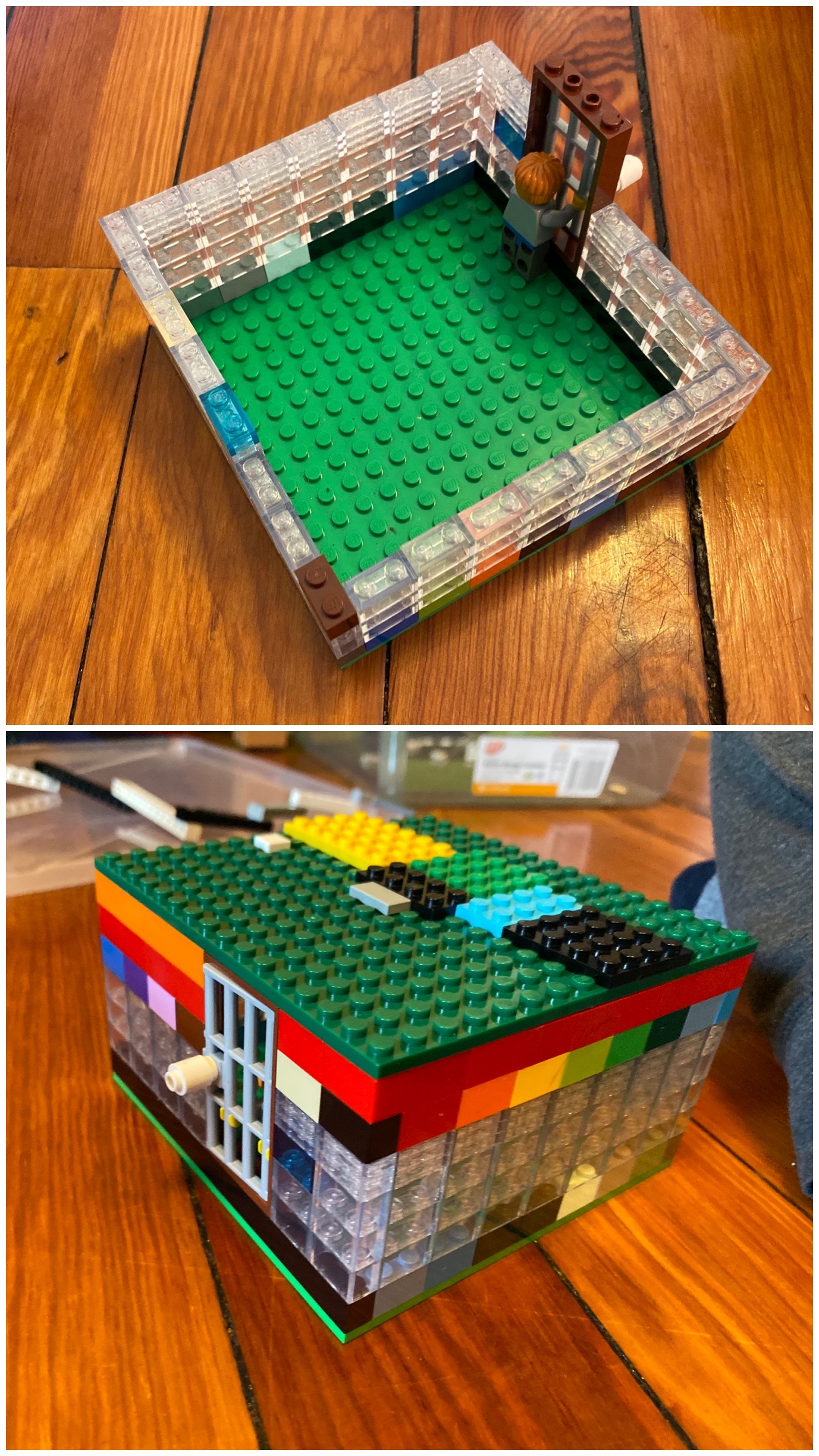 A Lego jail. I think this interest in jails may come from Dog Man. It looks like a nice jail, though