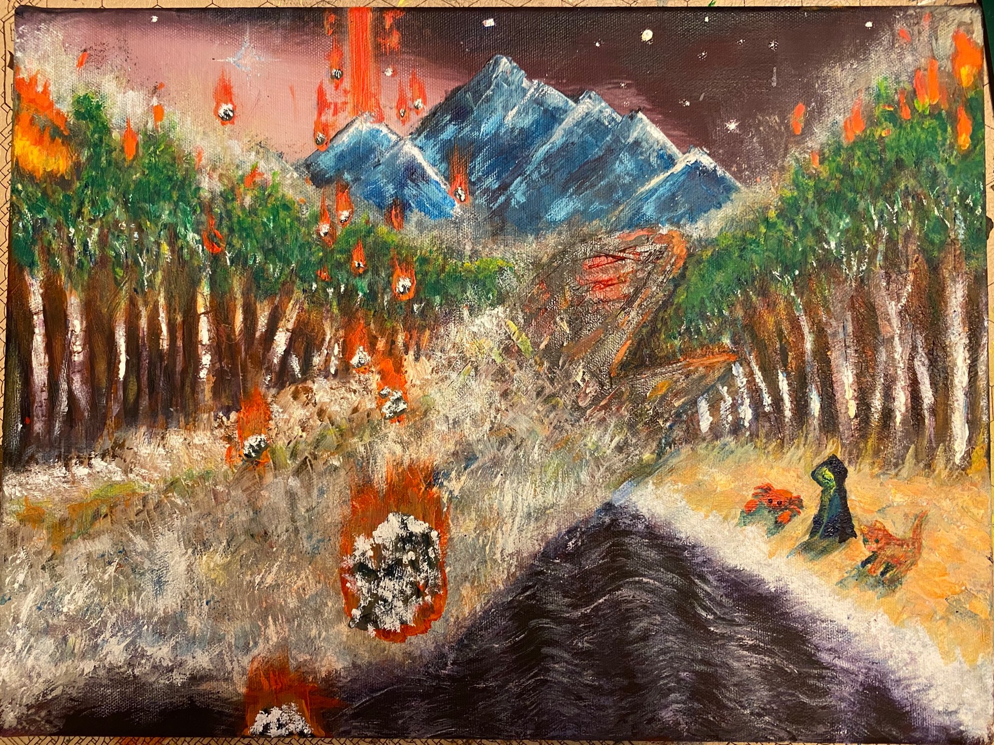 More tephra texture, cat texture. But also unwanted tree flattening and mountain flattening. I proba
