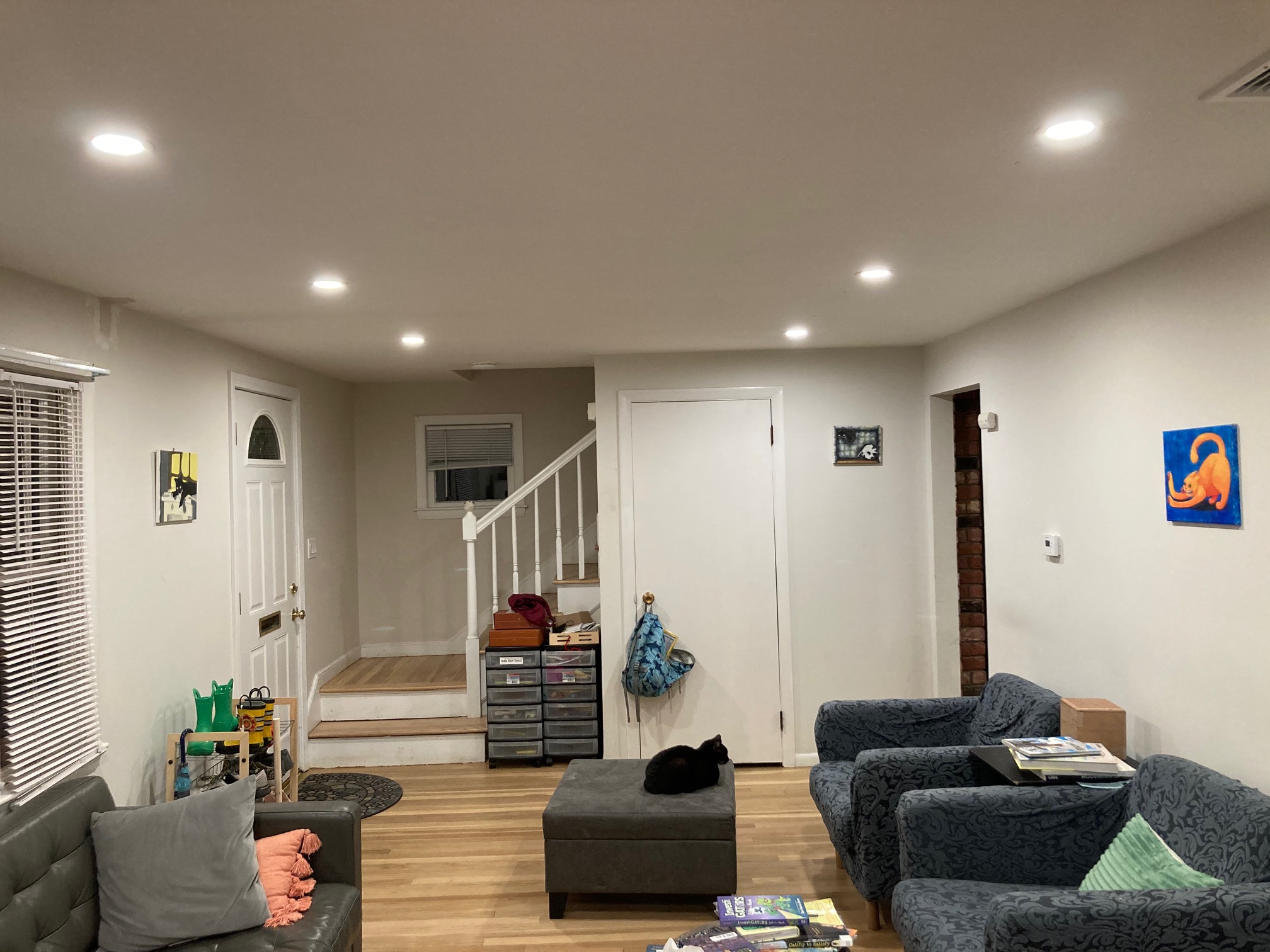 We got overhead lighting! It’s really just way better this way.