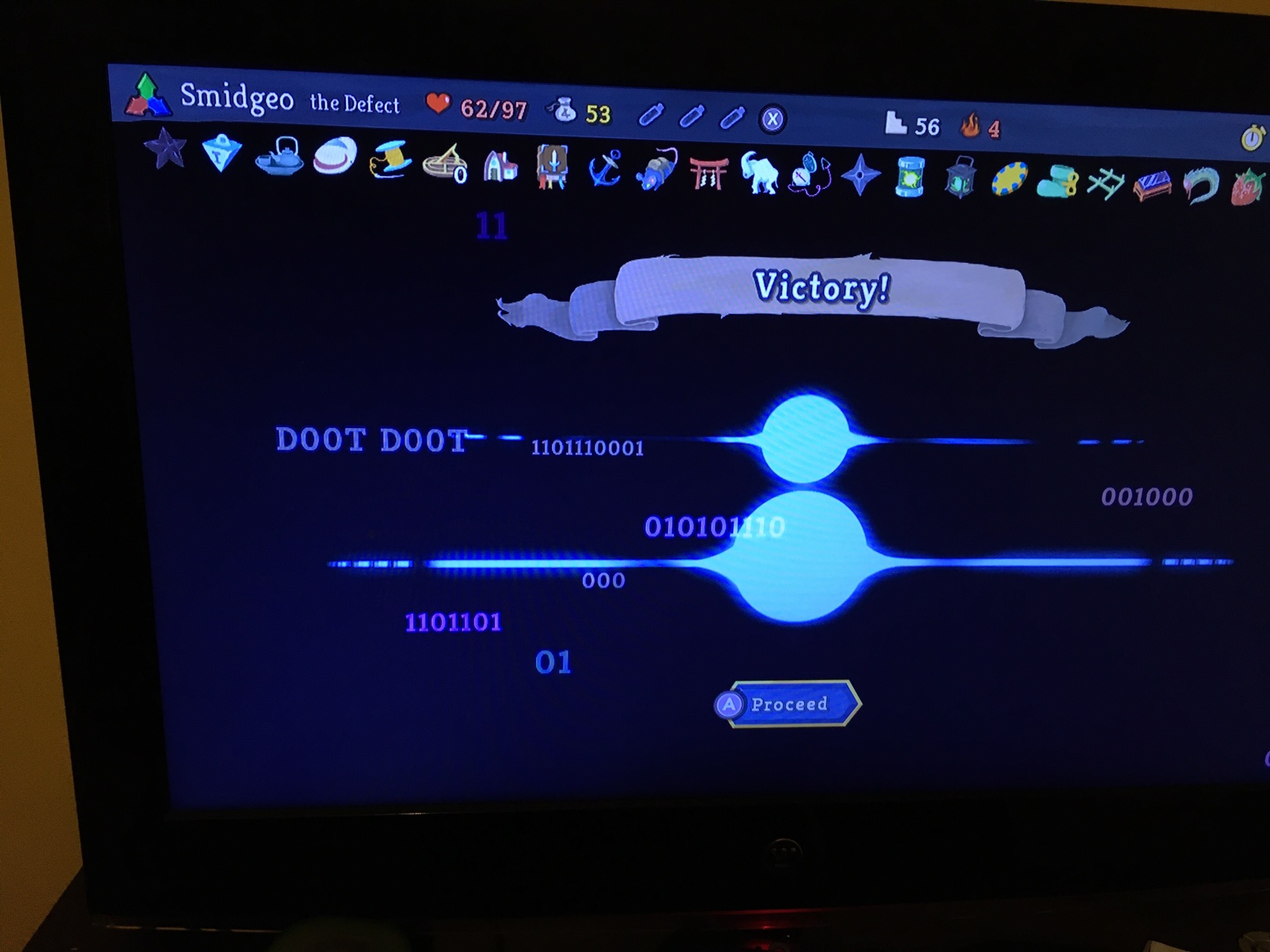 We just noticed that if you beat Slay the Spire as the robot, it says “DOOT DOOT”!