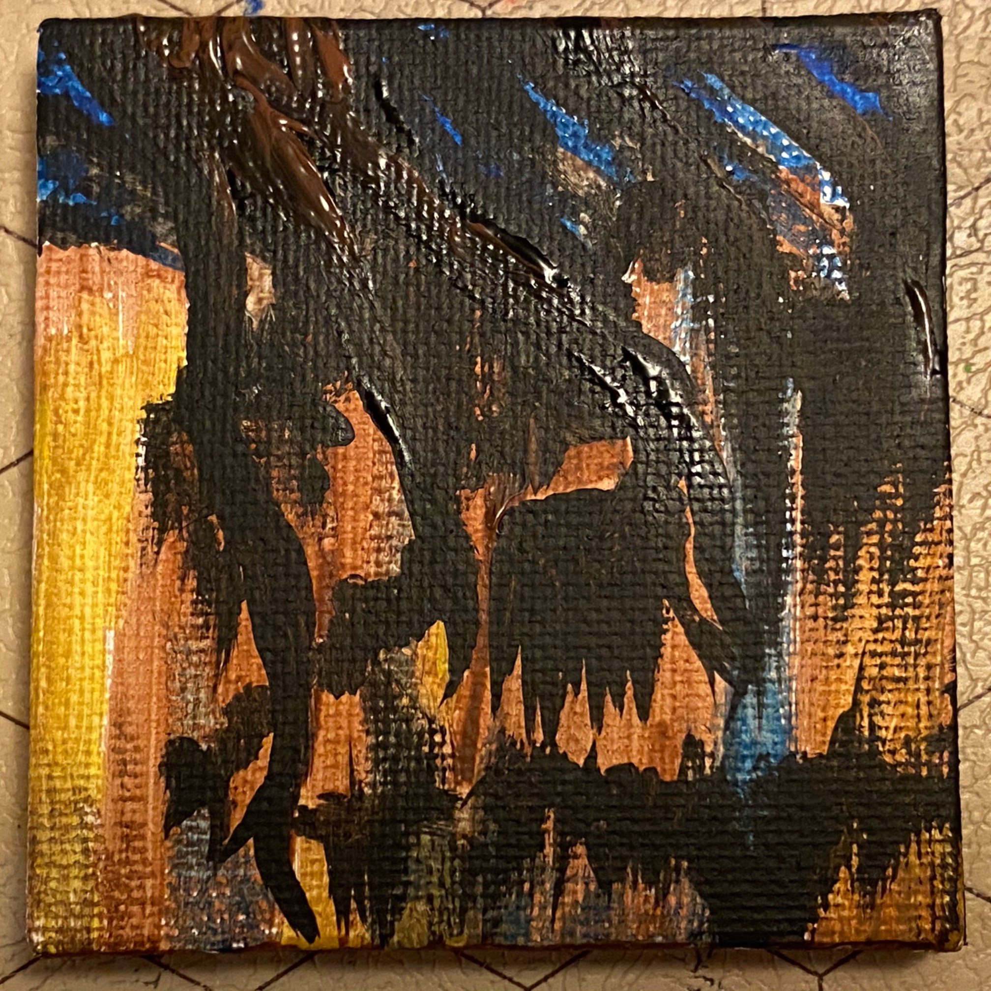 Tonight’s bonus painting, still a bit wet.