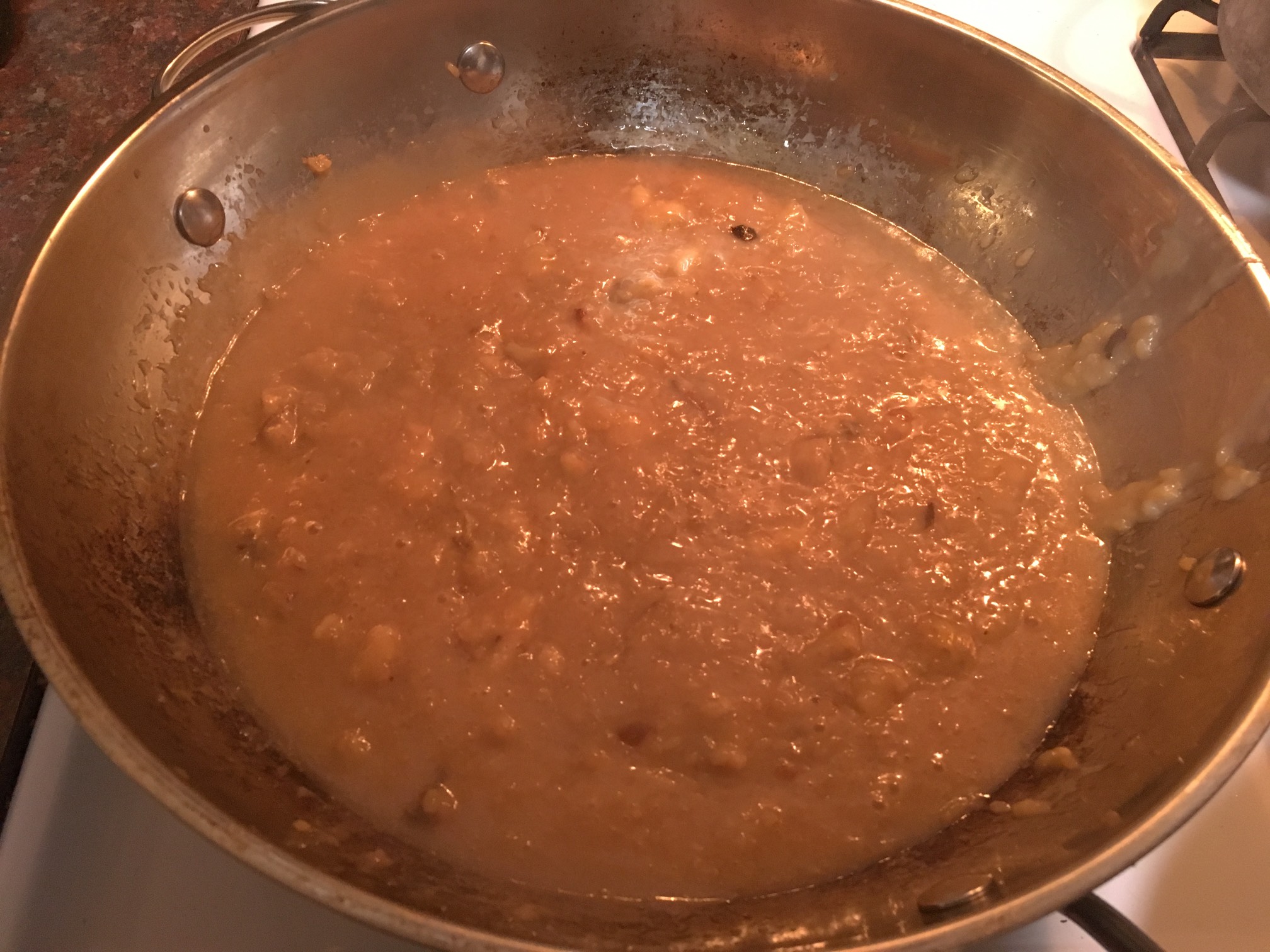 Semi-improvised banana rice became a pudding.