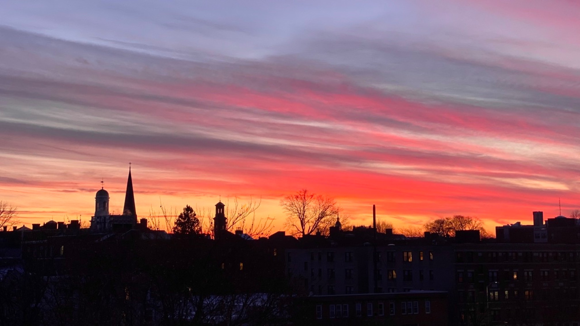 Sunset from the Cambridge main library.