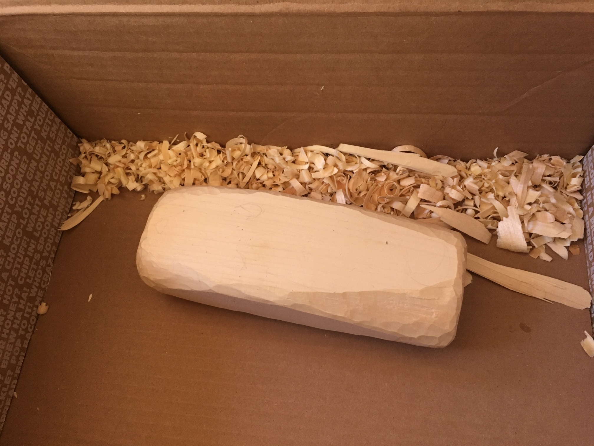 Oh, yeah, I've started whittling. So far, I've made a quasi-burrito.
