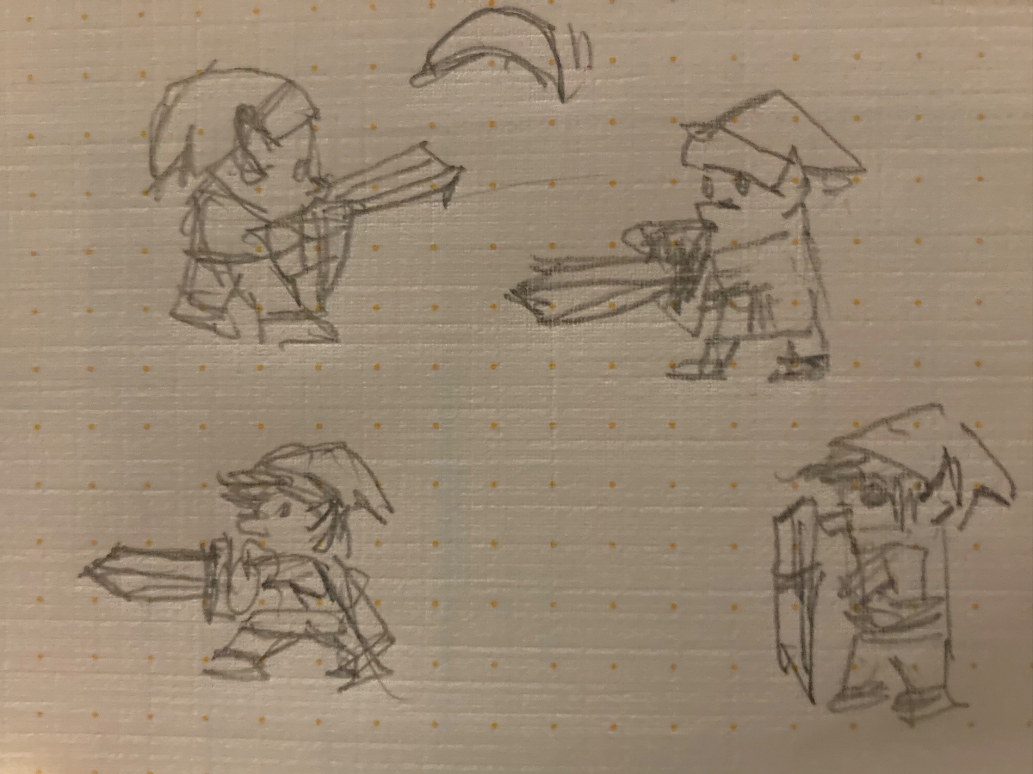 I tried to draw Link from memory, but ended up with a sort of a generic elf guy. Then, I looked him 