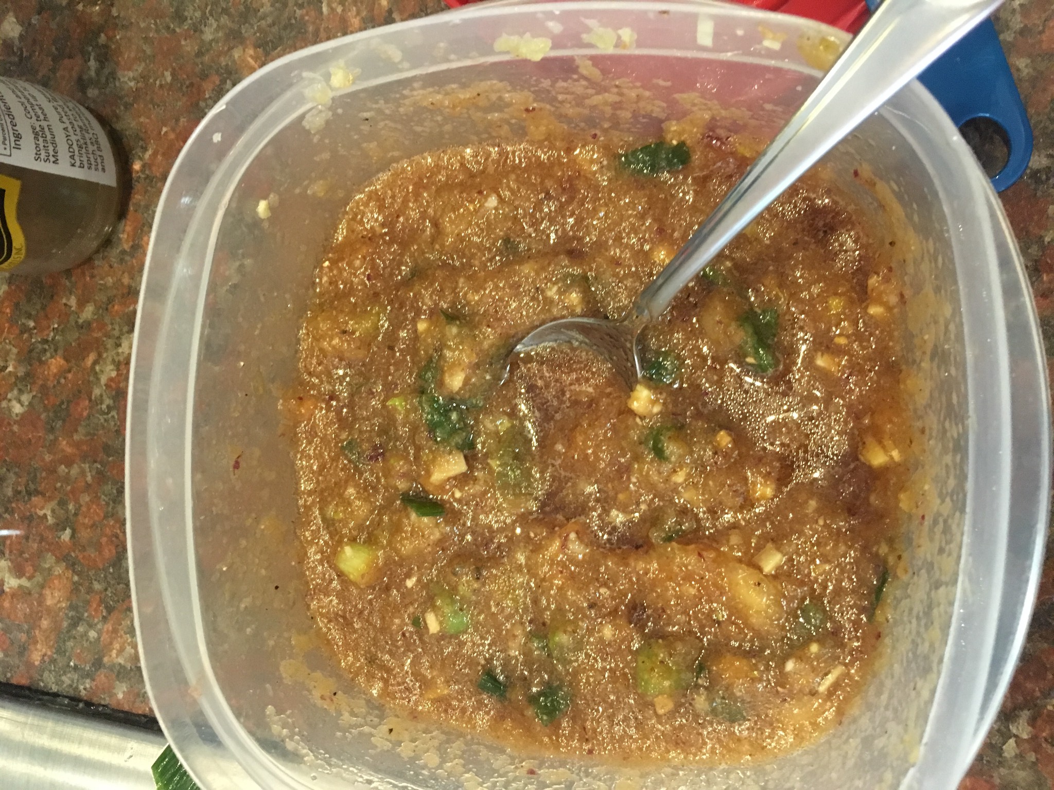 I actually puréed the stuff for the bulgogi marinade this time. Determined to not make mediocre bulg