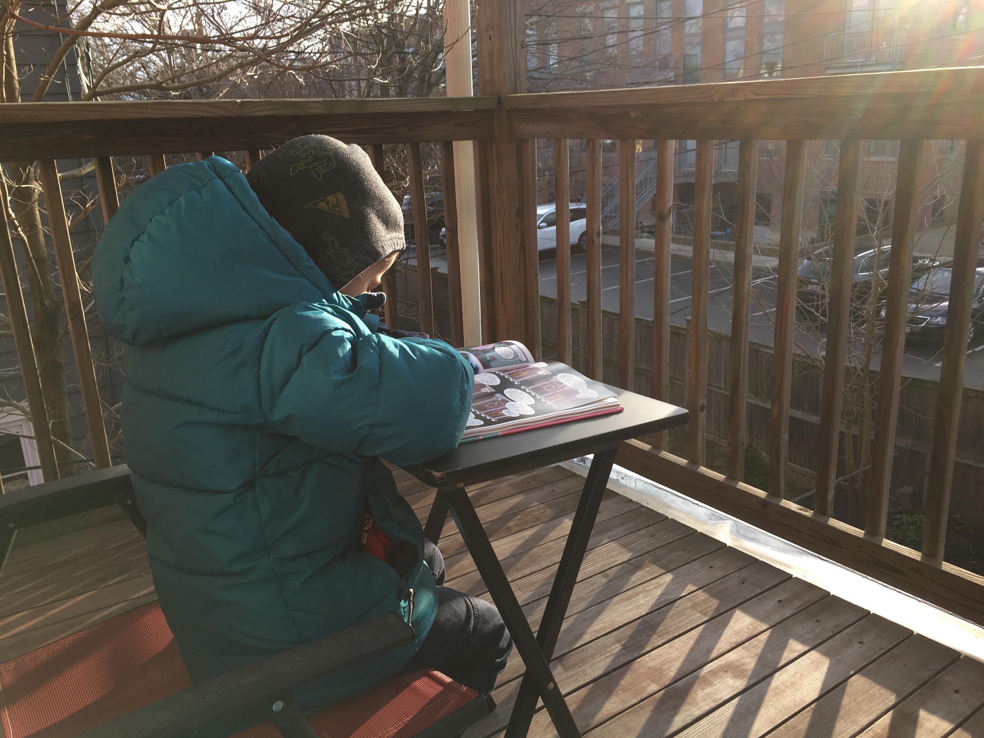 First deck hanging out of the year. We lasted about half an hour. It was nice for about 15 minutes o