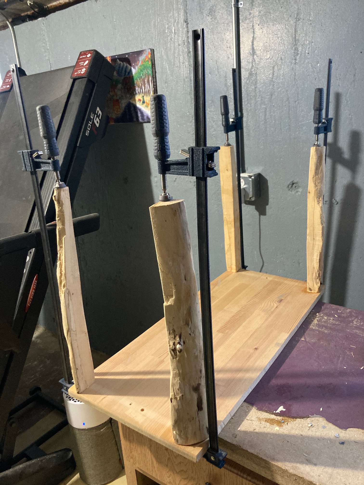 Terrible Table has begun in earnest! Glue isn’t terribly effective on end grain, but I figure it’ll 