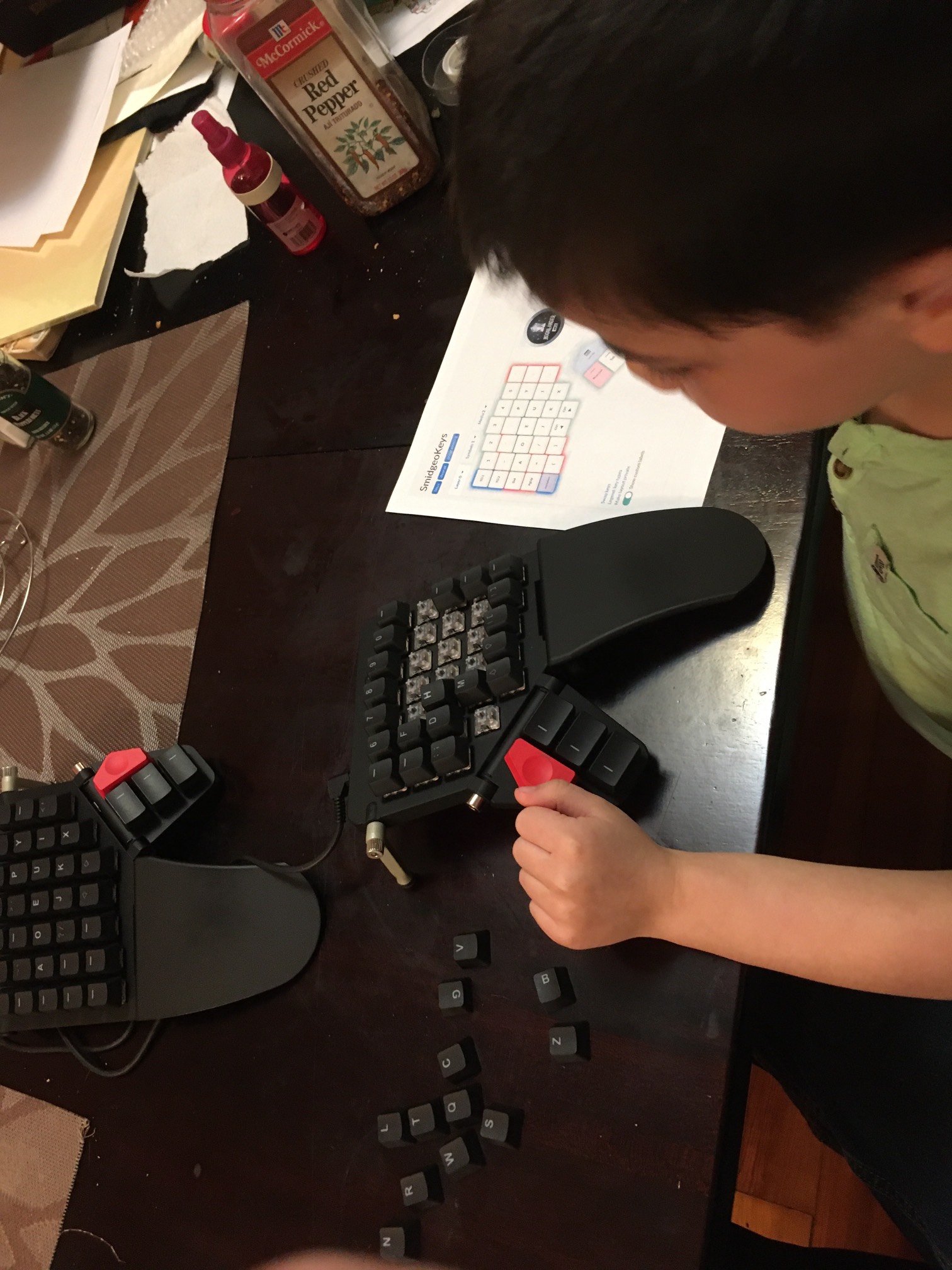 We switched the keycaps so that at least the alpha keys have the proper label.I didn’t even 