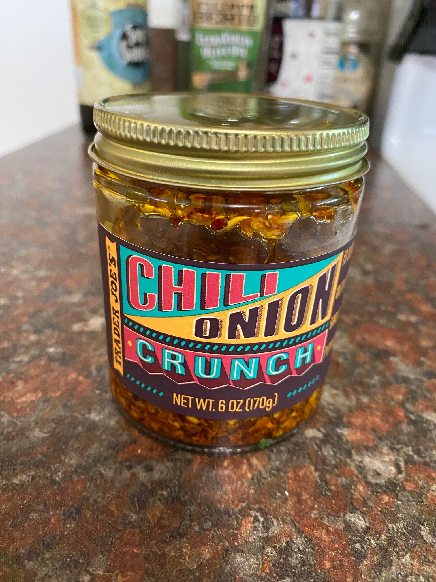 New fave condiment. It’s like eating oily gravel, except with a spicy umami aftertaste! I wonder whe