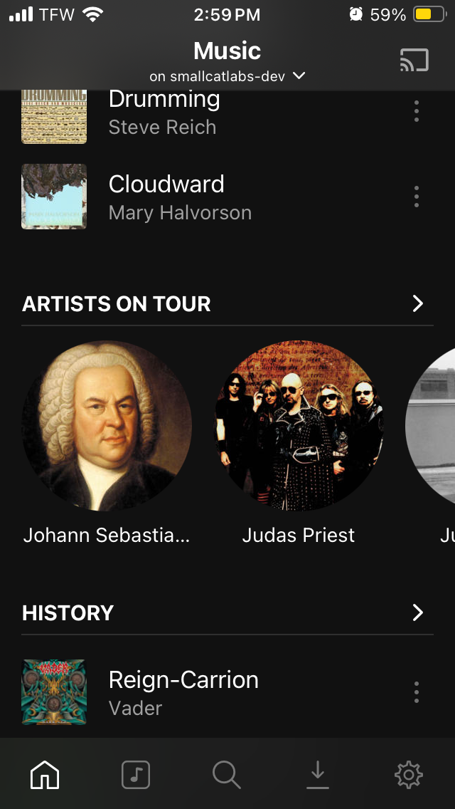 Bach in list of artists on tour