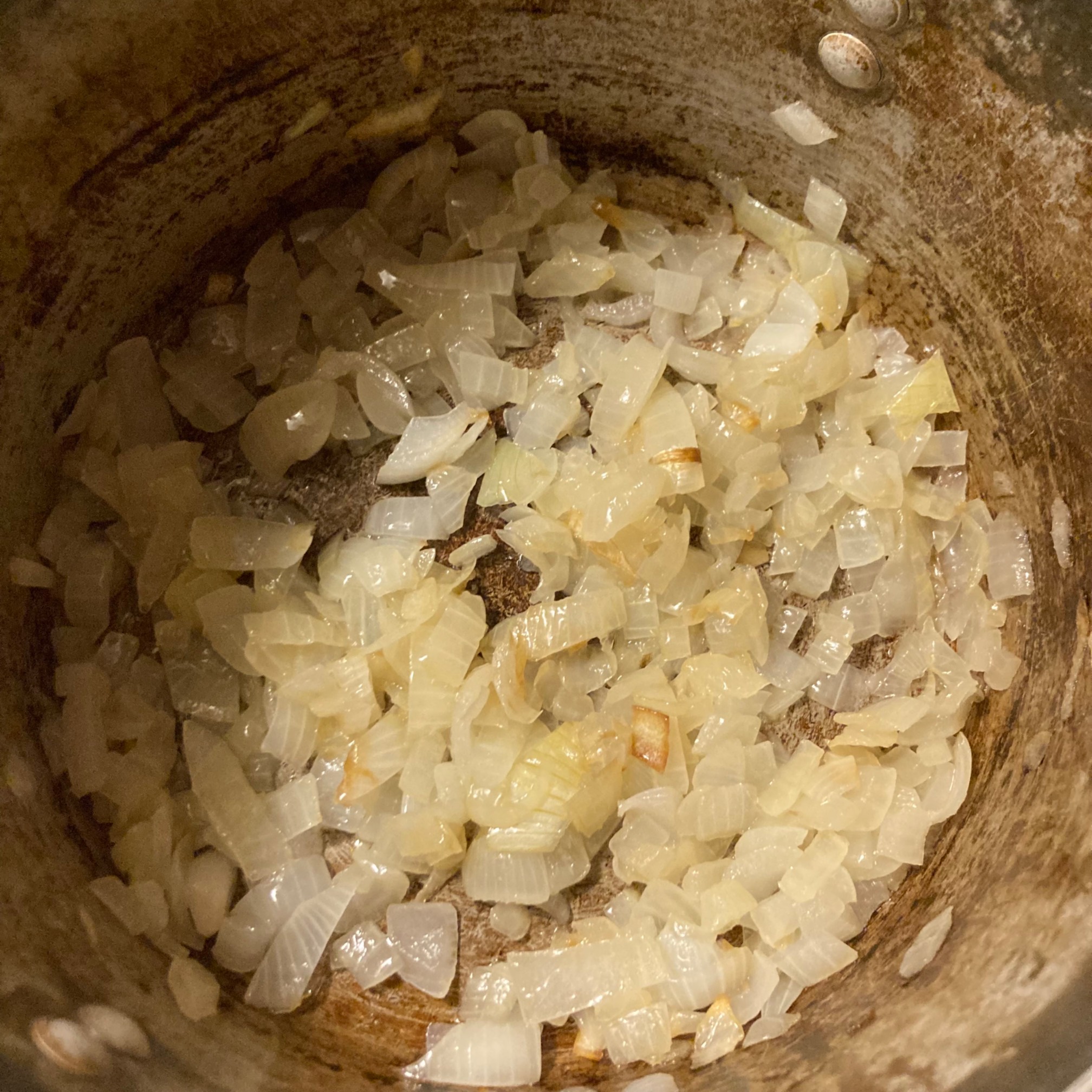 Someday, they’ll genetically engineer onions to be translucent in advance so you don’t have to caram